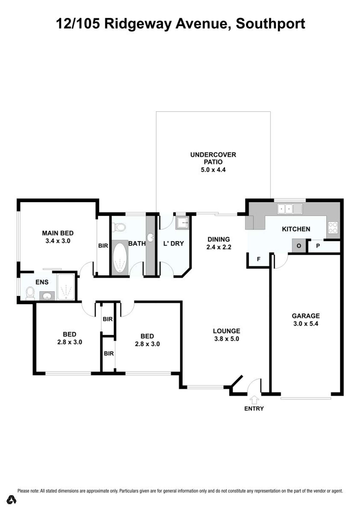 Floorplan of Homely unit listing, 12/105 Ridgeway Avenue, Southport QLD 4215