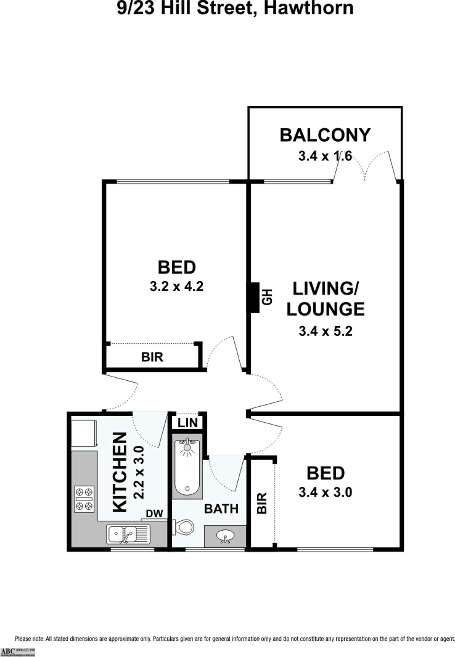 Floorplan of Homely apartment listing, 9/23 Hill Street, Hawthorn VIC 3122