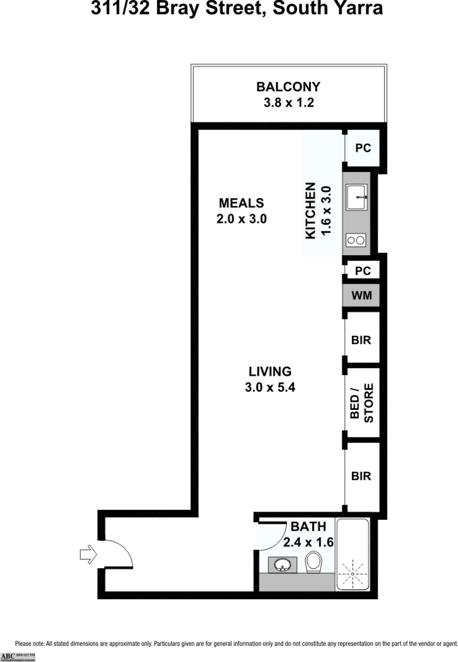 Floorplan of Homely apartment listing, 311/32 Bray Street, South Yarra VIC 3141