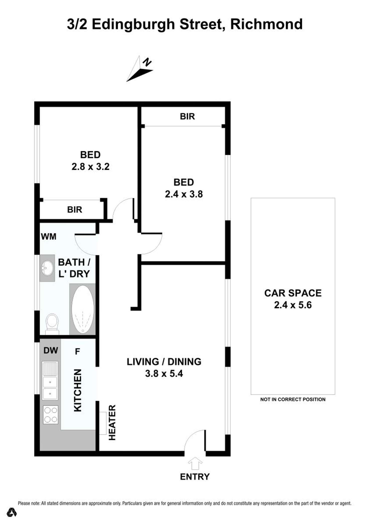 Floorplan of Homely apartment listing, 3/2 Edinburgh Street, Richmond VIC 3121