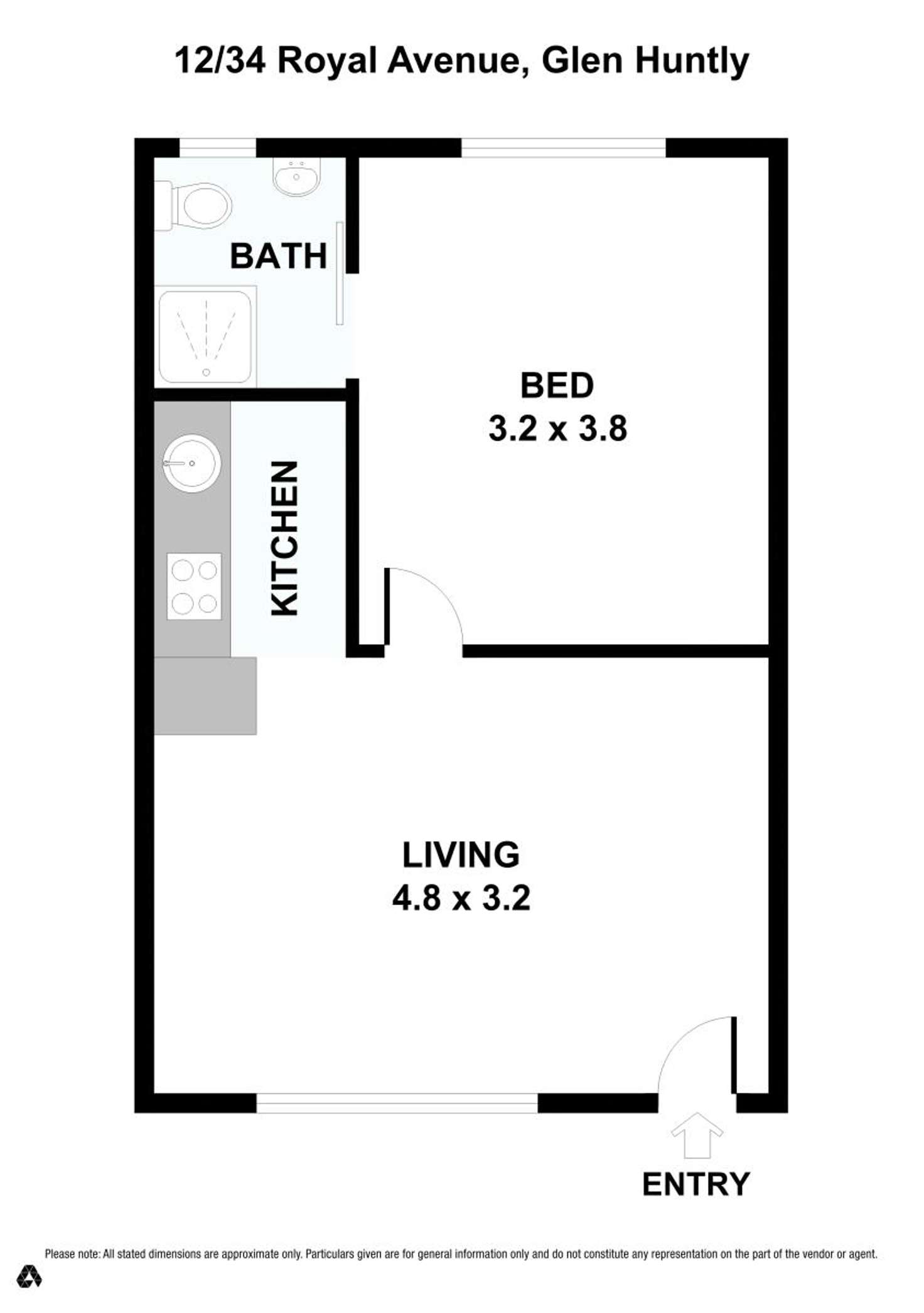 Floorplan of Homely unit listing, 12/34 Royal Avenue, Glen Huntly VIC 3163