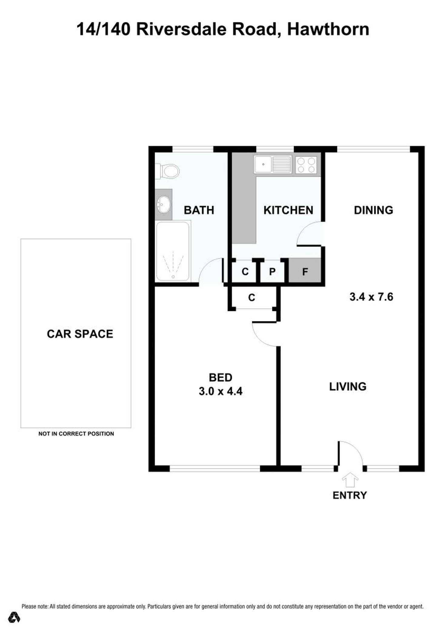 Floorplan of Homely unit listing, 14/140 Riversdale Road, Hawthorn VIC 3122