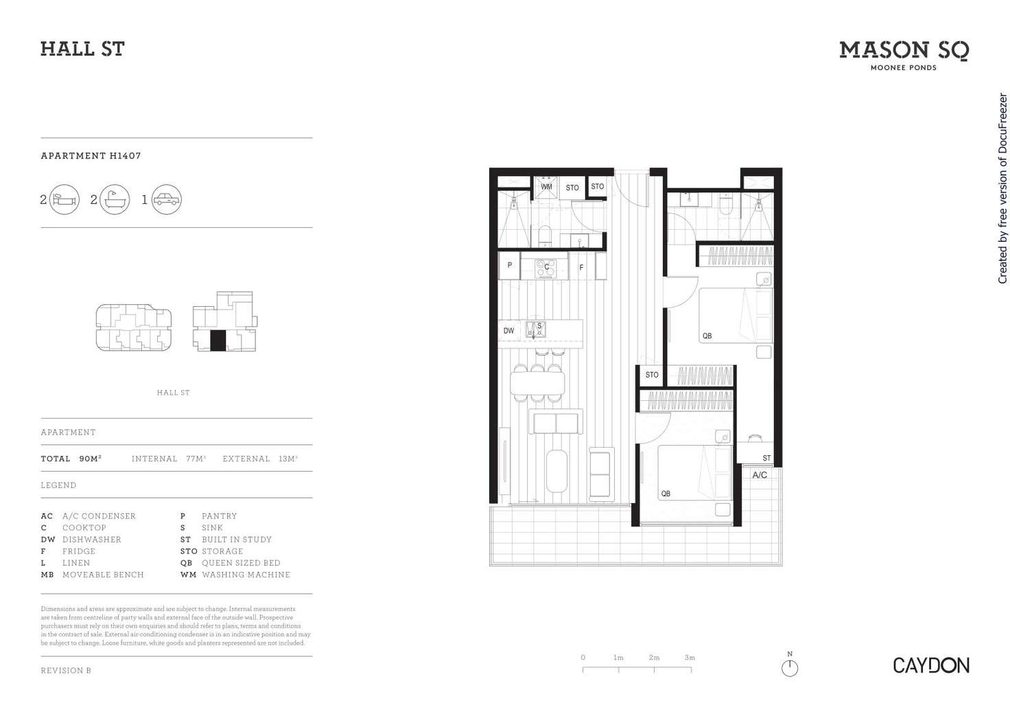 Floorplan of Homely apartment listing, 1407/40 Hall Street, Moonee Ponds VIC 3039