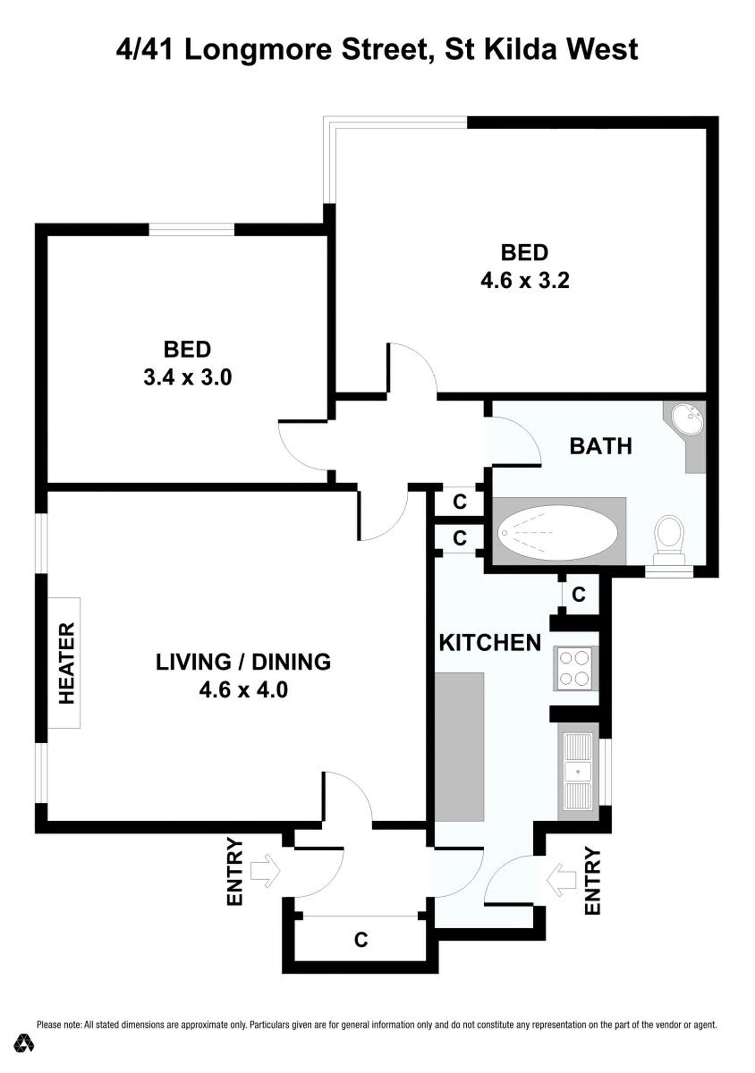 Floorplan of Homely apartment listing, 4/41 Longmore St, St Kilda West VIC 3182