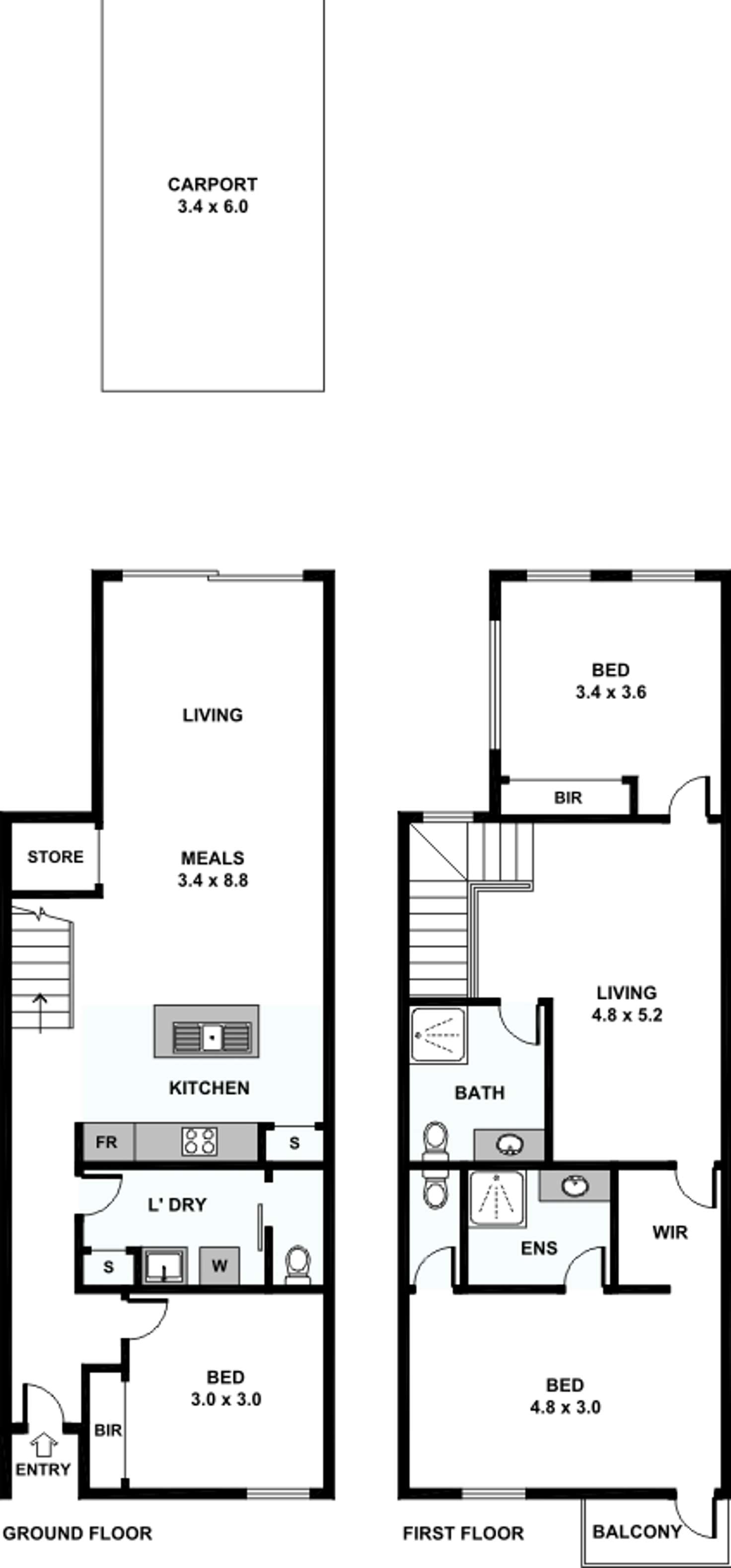 Floorplan of Homely townhouse listing, 12 Little Windrock Avenue, Craigieburn VIC 3064