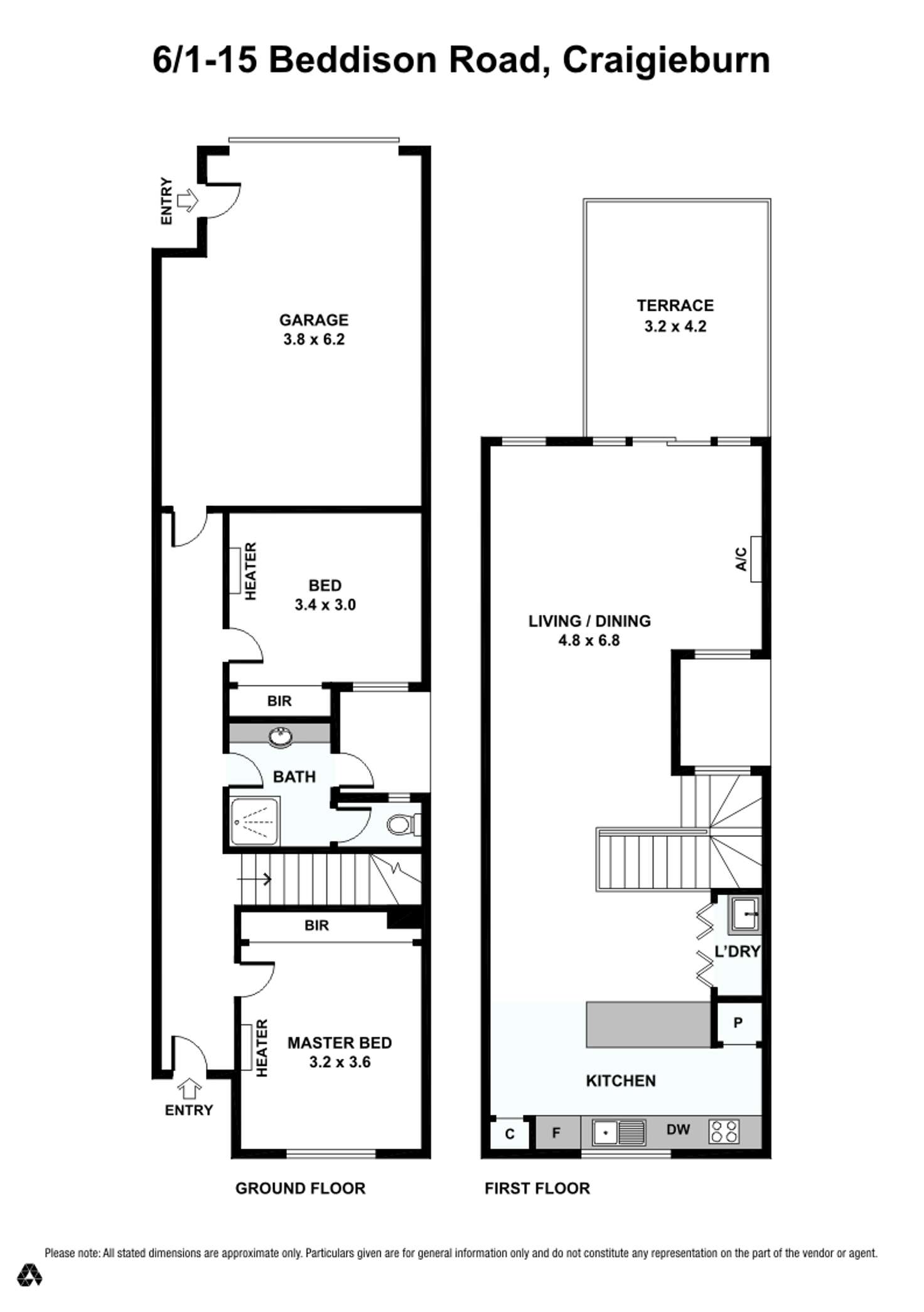 Floorplan of Homely townhouse listing, 6/1-15 Beddison Road, Craigieburn VIC 3064