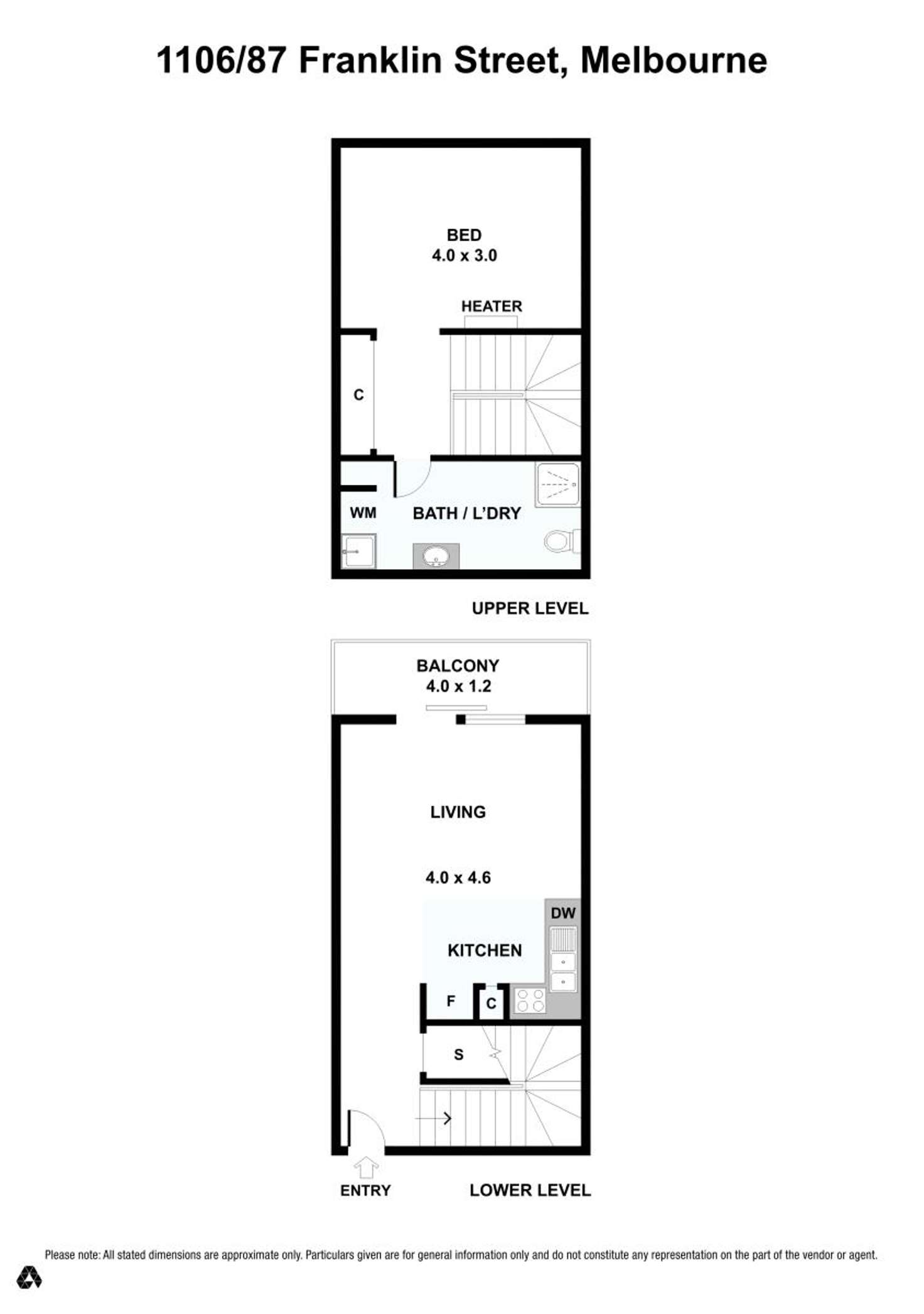 Floorplan of Homely apartment listing, 1106/87 Franklin Street, Melbourne VIC 3000