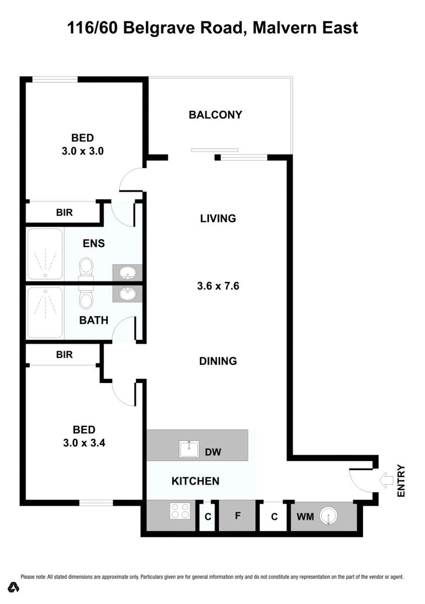 Floorplan of Homely apartment listing, 116/60 Belgrave Road, Malvern East VIC 3145