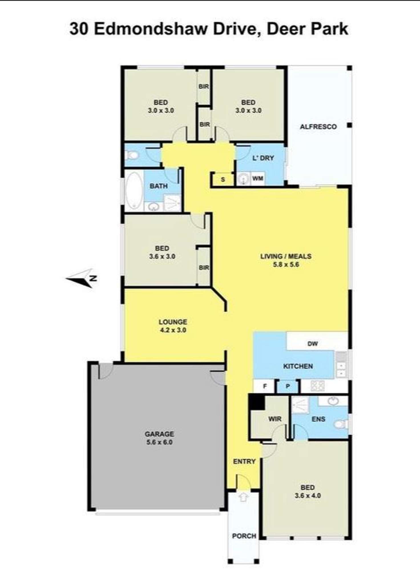 Floorplan of Homely house listing, 30 Edmondshaw Drive, Deer Park VIC 3023