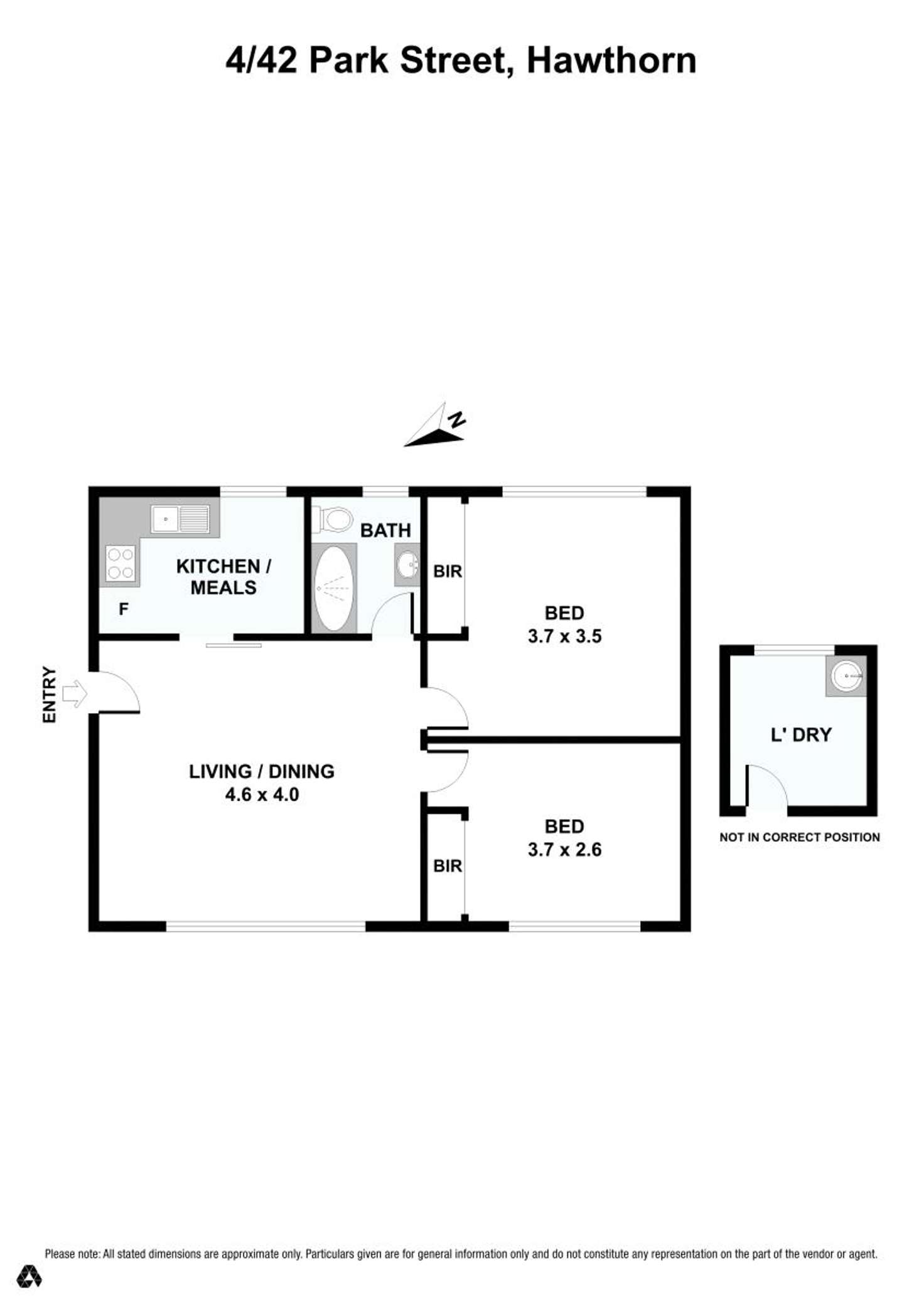 Floorplan of Homely unit listing, 4/42 Park Street, Hawthorn VIC 3122