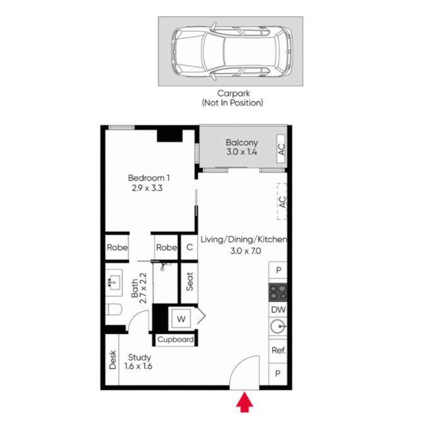 Floorplan of Homely apartment listing, 605N/229 Toorak Road, South Yarra VIC 3141