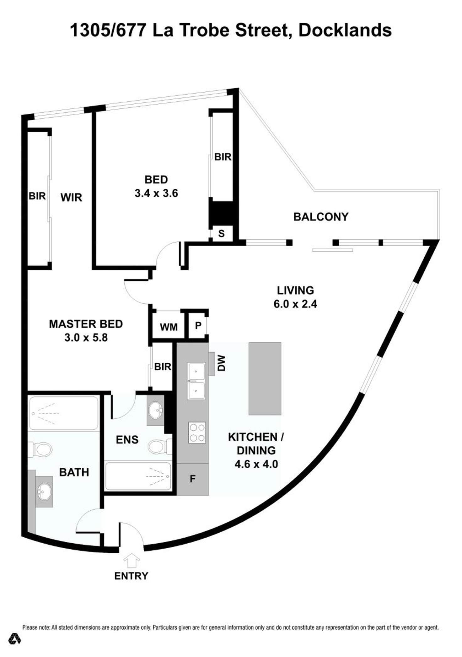Floorplan of Homely apartment listing, 1305/677 La Trobe Street, Docklands VIC 3008