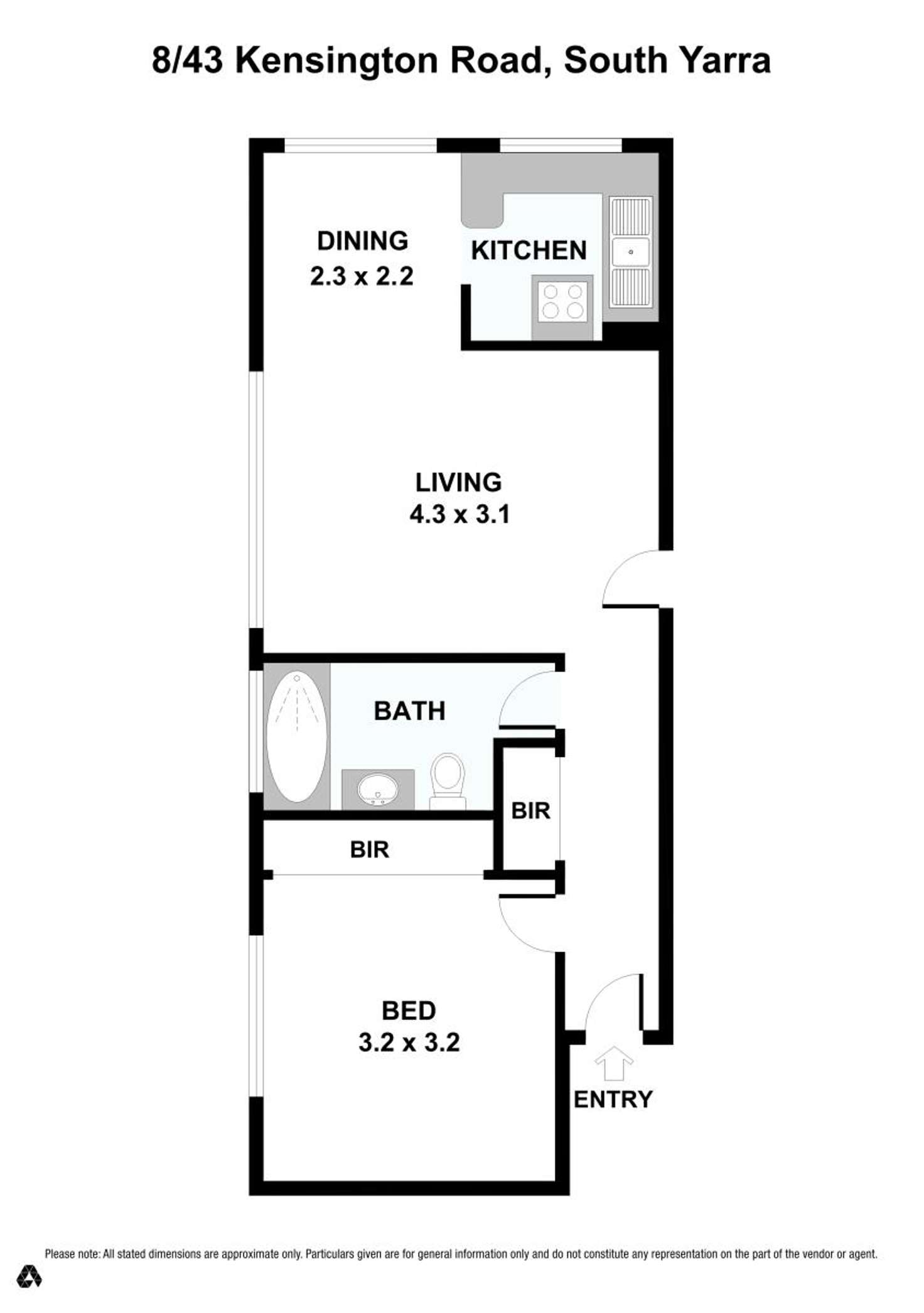 Floorplan of Homely apartment listing, 8/43 Kensington Road, South Yarra VIC 3141