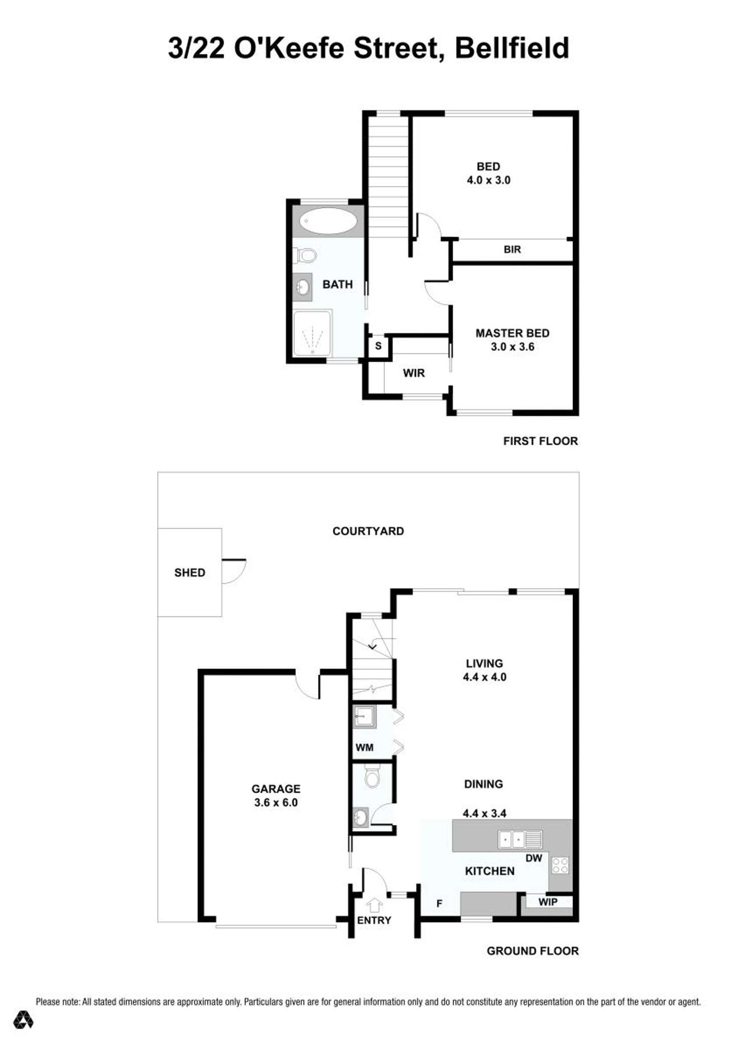 Floorplan of Homely townhouse listing, 3/22 O'Keefe Street, Bellfield VIC 3081
