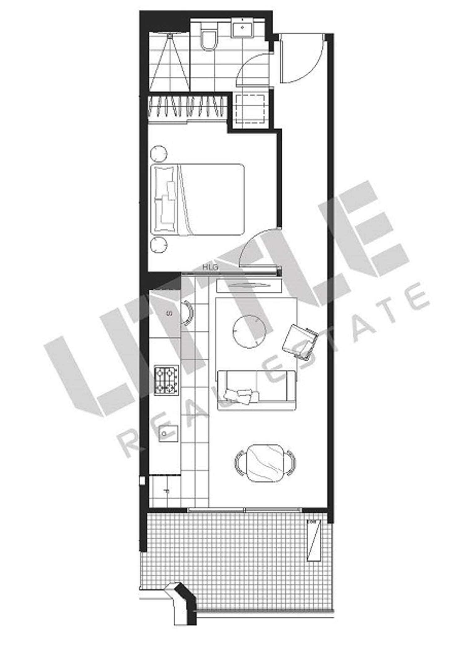 Floorplan of Homely apartment listing, 1905/3 Yarra Street, South Yarra VIC 3141