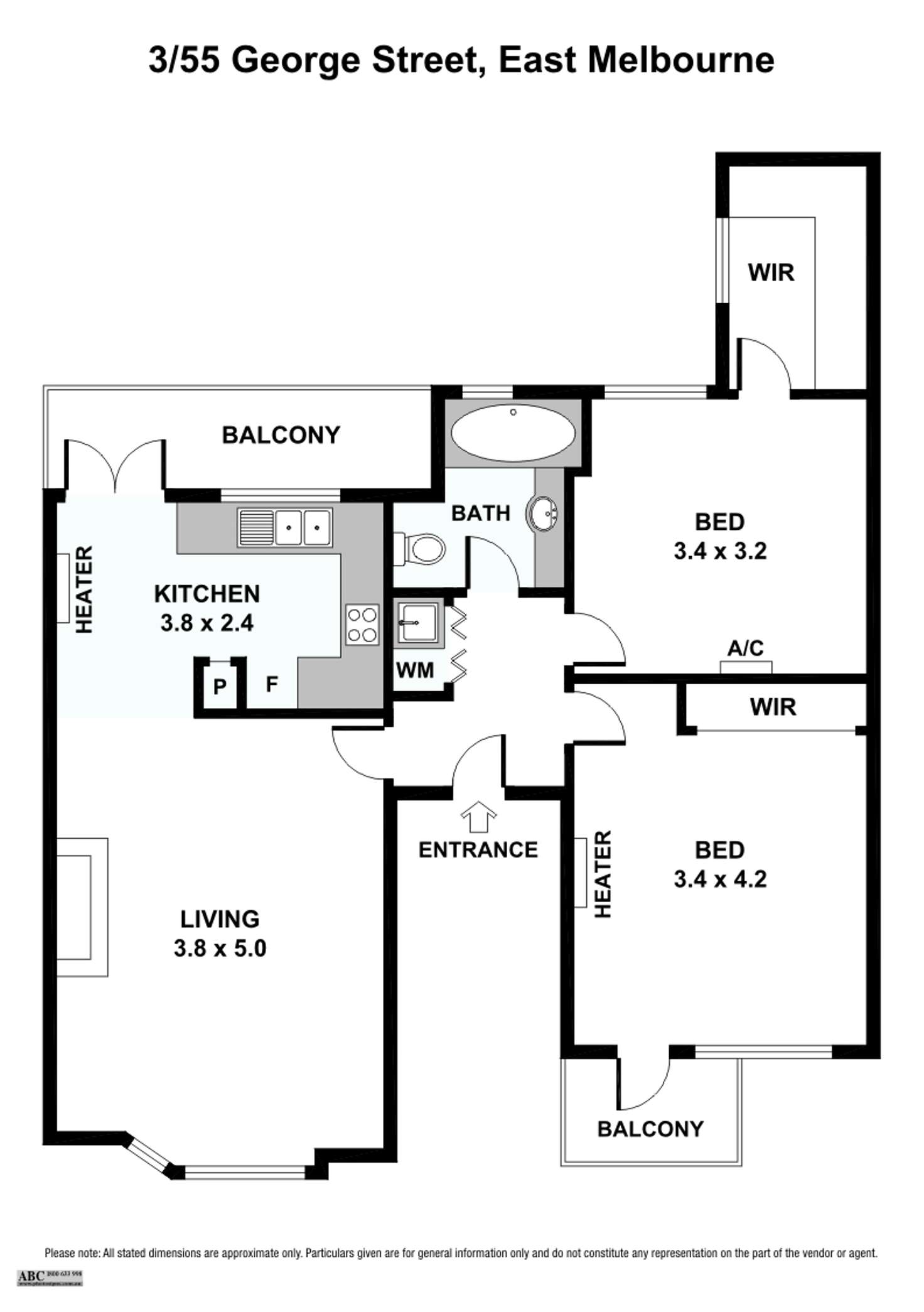 Floorplan of Homely apartment listing, 3/55 George St, East Melbourne VIC 3002