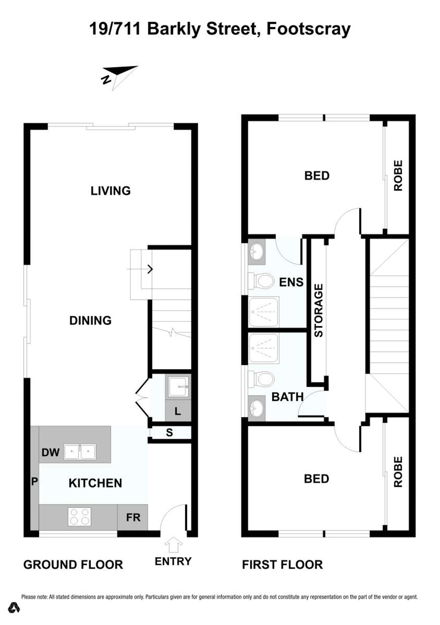 Floorplan of Homely townhouse listing, 19/711 Barkly Street, West Footscray VIC 3012
