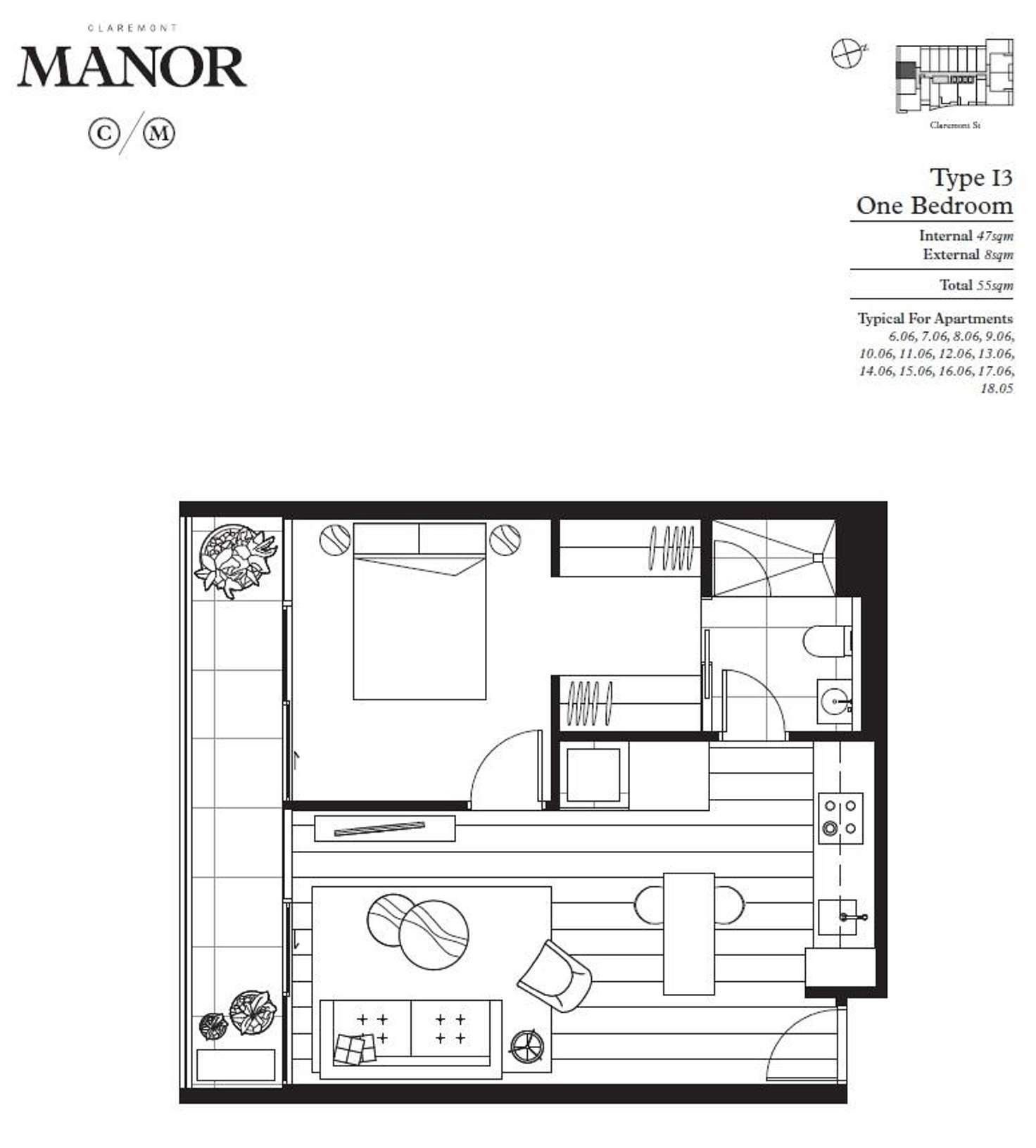 Floorplan of Homely apartment listing, 1006/7 Claremont Street, South Yarra VIC 3141