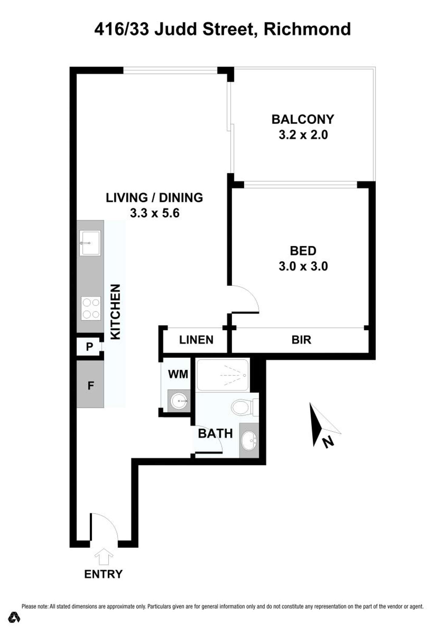 Floorplan of Homely apartment listing, 416/33 Judd Street, Richmond VIC 3121