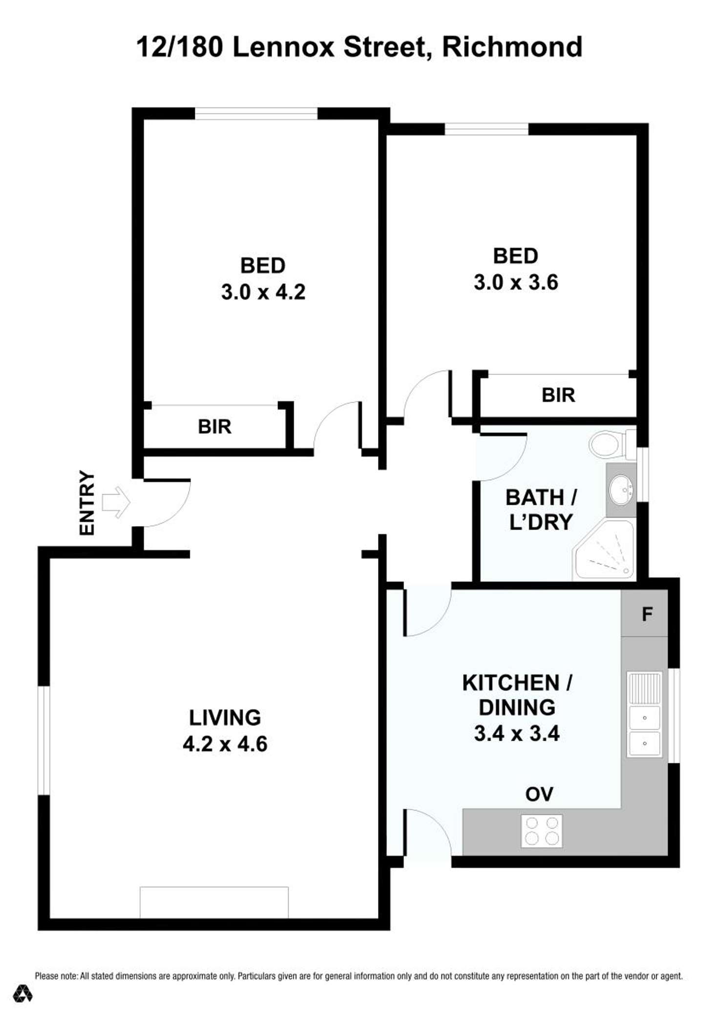 Floorplan of Homely apartment listing, 12/180 Lennox Street, Richmond VIC 3121