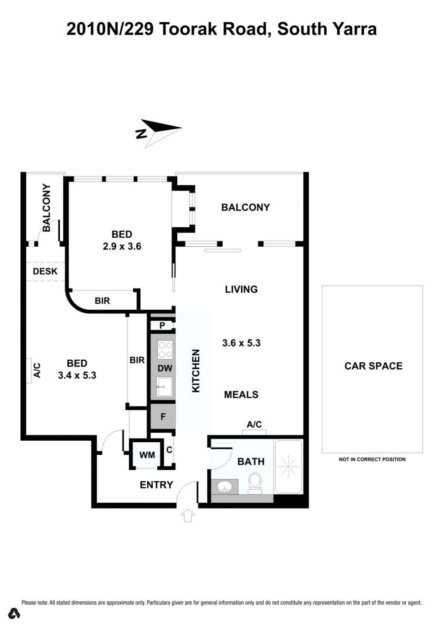 Floorplan of Homely unit listing, 2010N/229 Toorak Road, South Yarra VIC 3141