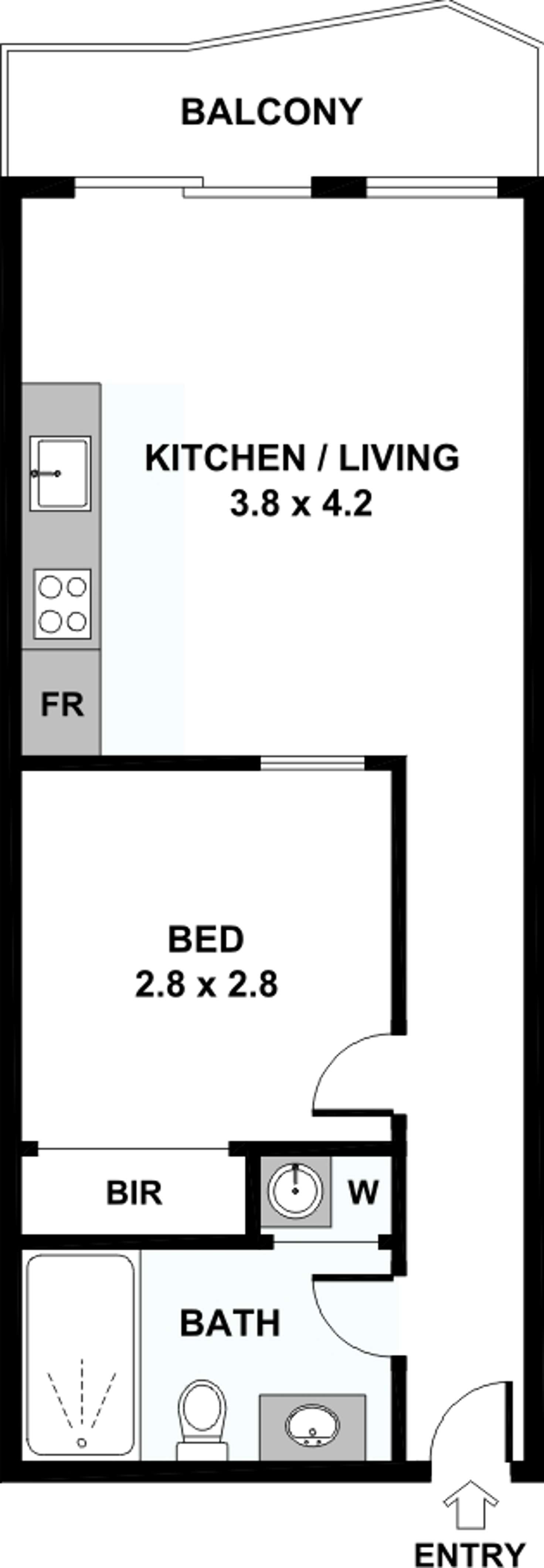 Floorplan of Homely apartment listing, 1312/182 Edward Street, Brunswick East VIC 3057