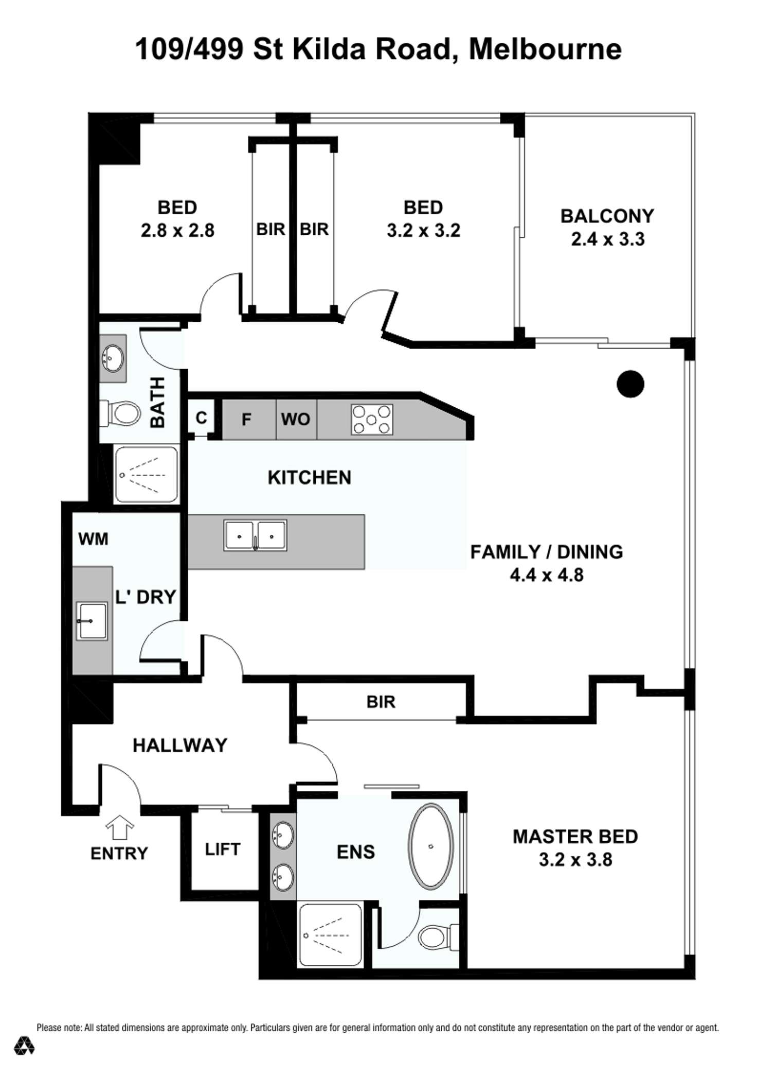 Floorplan of Homely unit listing, 109/499 St. Kilda Road, Melbourne VIC 3004