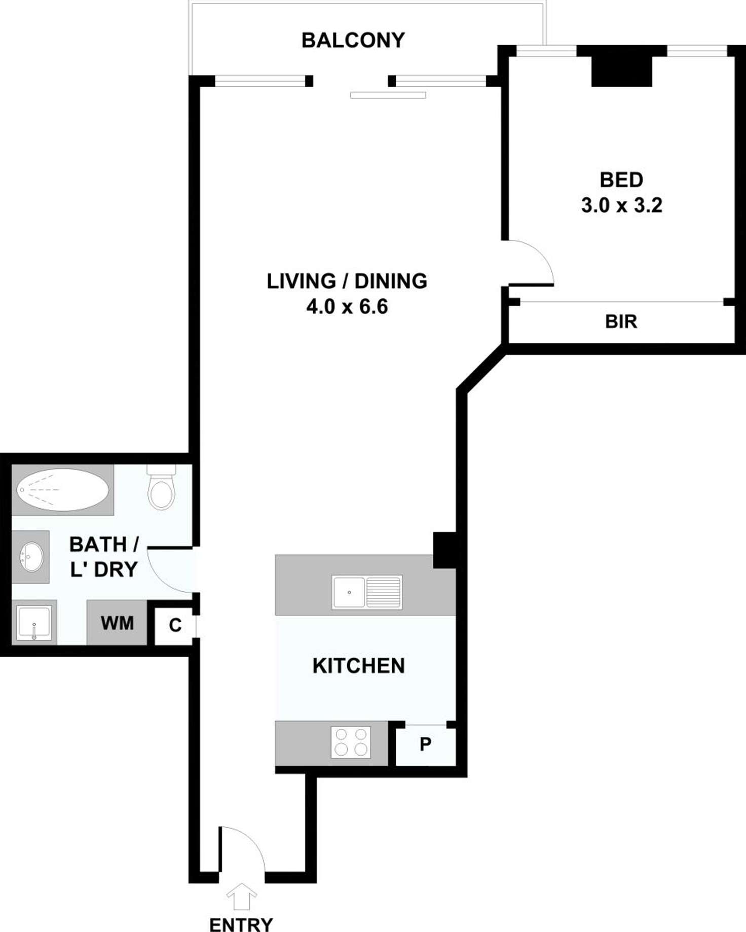 Floorplan of Homely apartment listing, 146/100 Kavanagh Street, Southbank VIC 3006