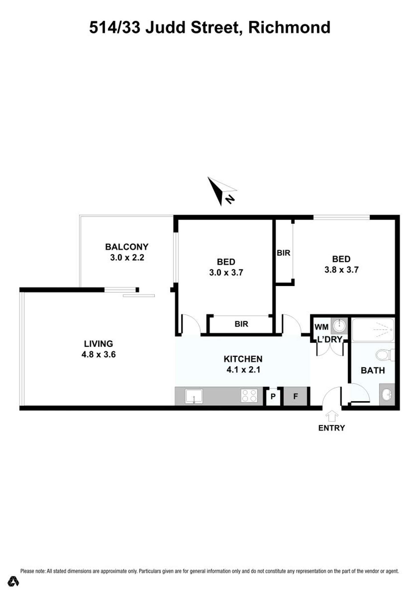 Floorplan of Homely apartment listing, 514/33 Judd Street, Richmond VIC 3121