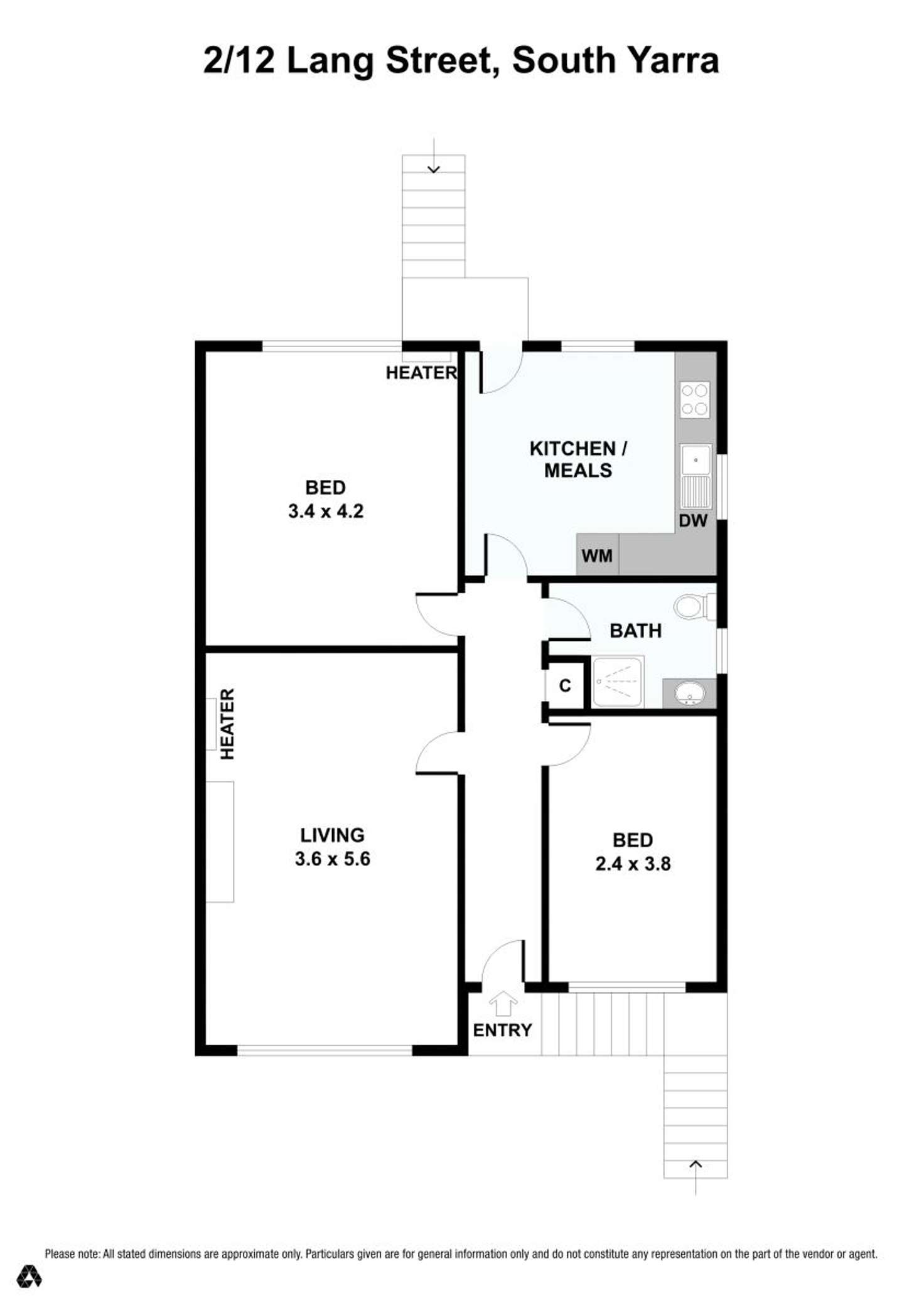 Floorplan of Homely apartment listing, 2/12 Lang Street, South Yarra VIC 3141