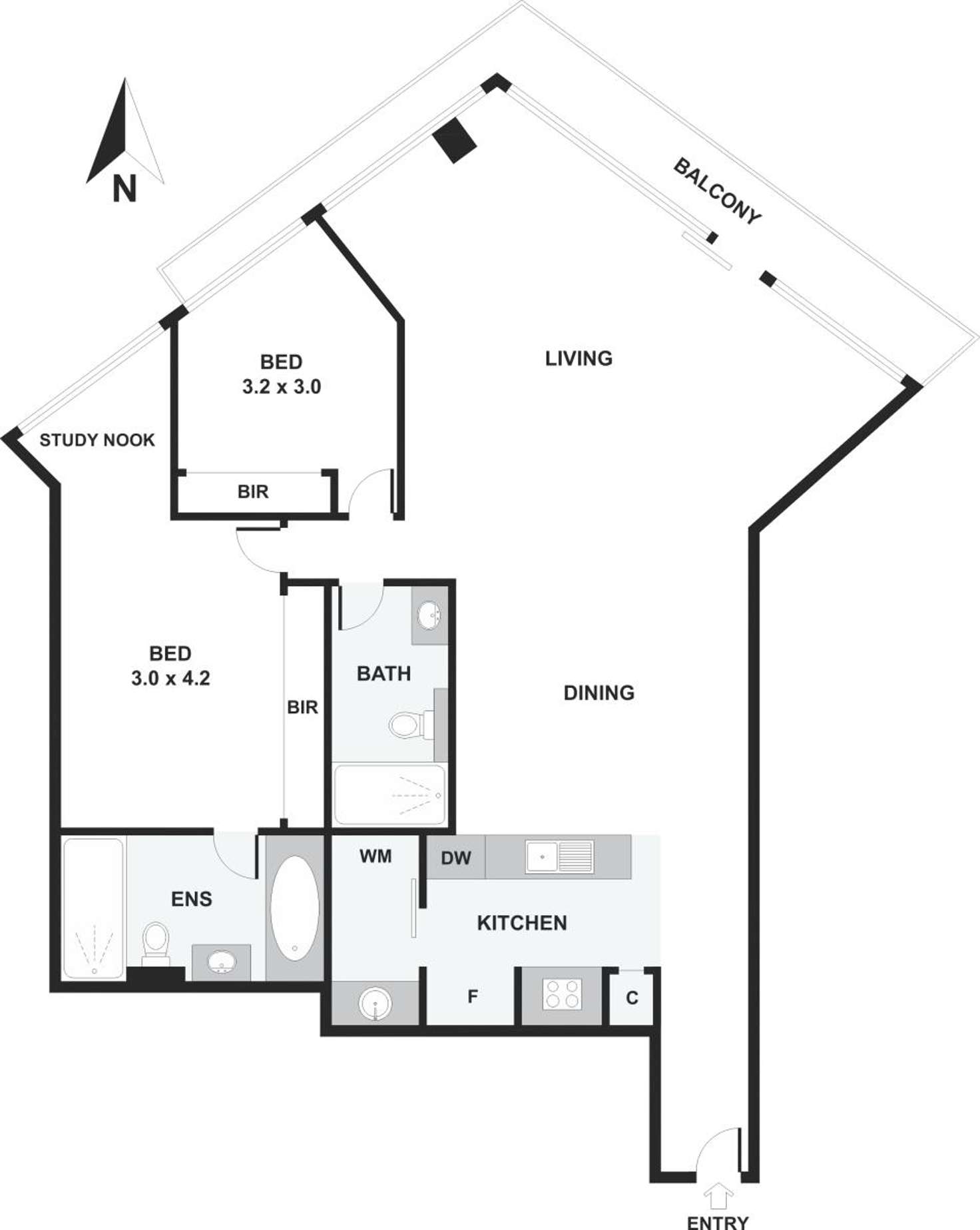 Floorplan of Homely apartment listing, 132/85 Rouse Street, Port Melbourne VIC 3207