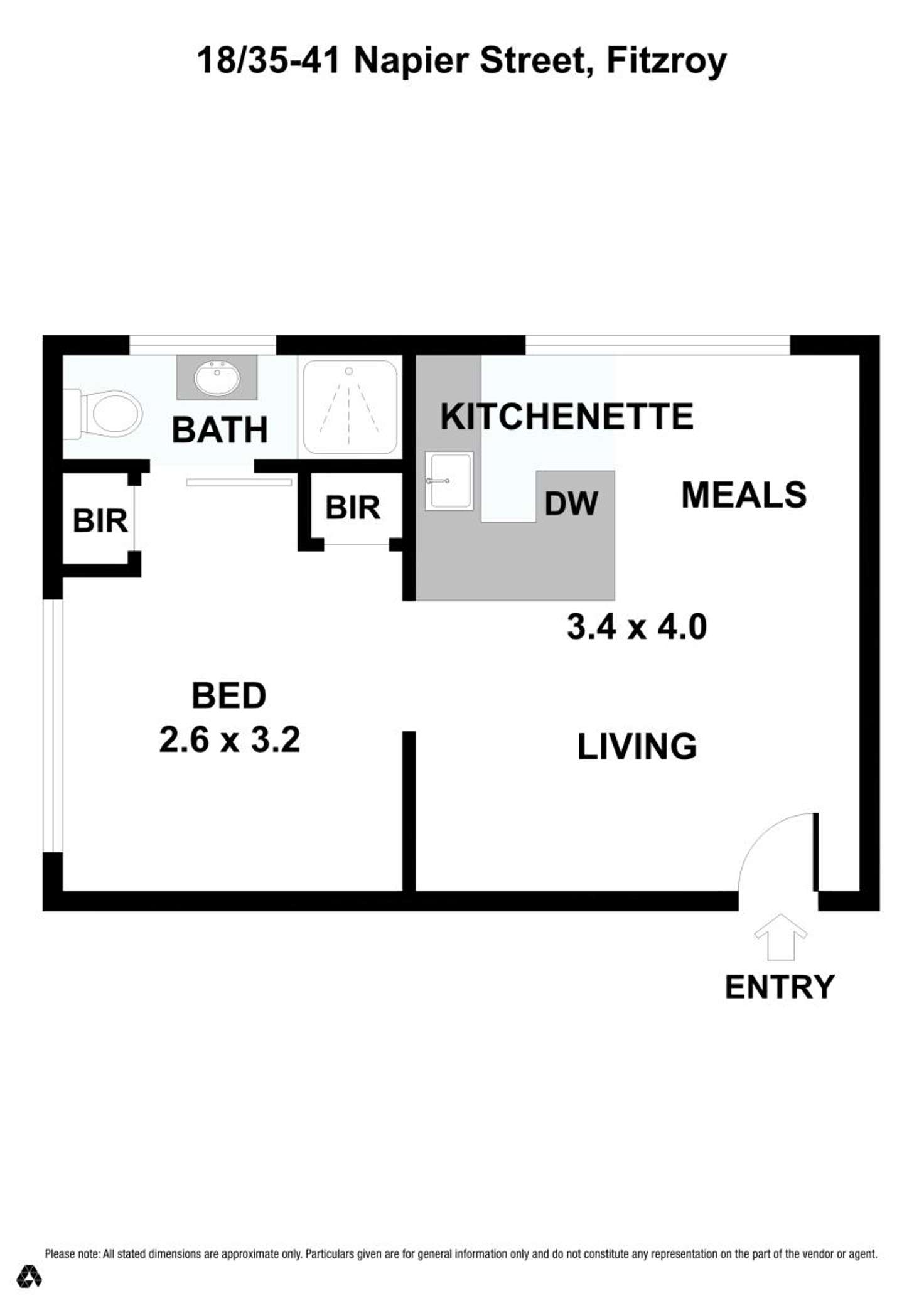 Floorplan of Homely apartment listing, 18/35-41 Napier Street, Fitzroy VIC 3065