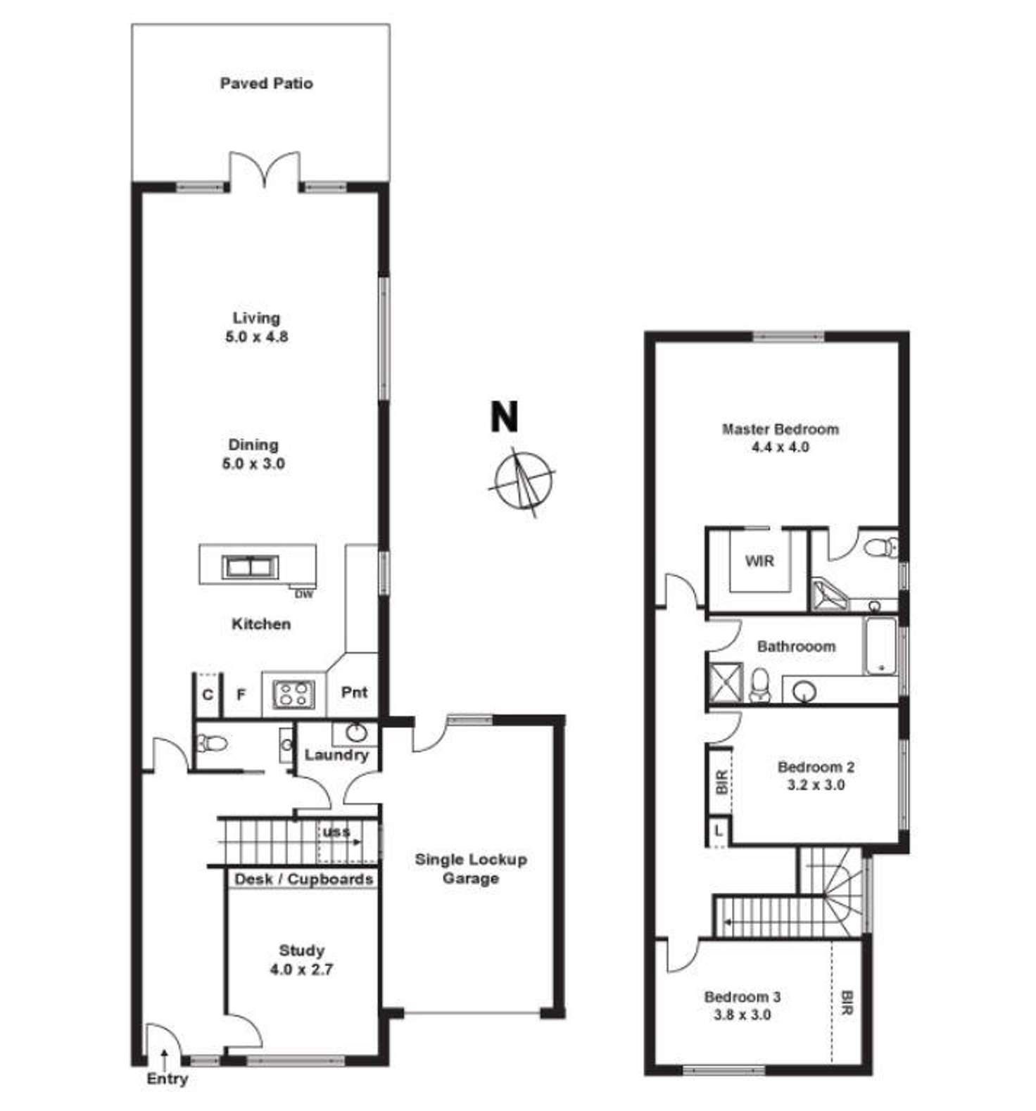 Floorplan of Homely townhouse listing, 117a Devon Street, Cheltenham VIC 3192