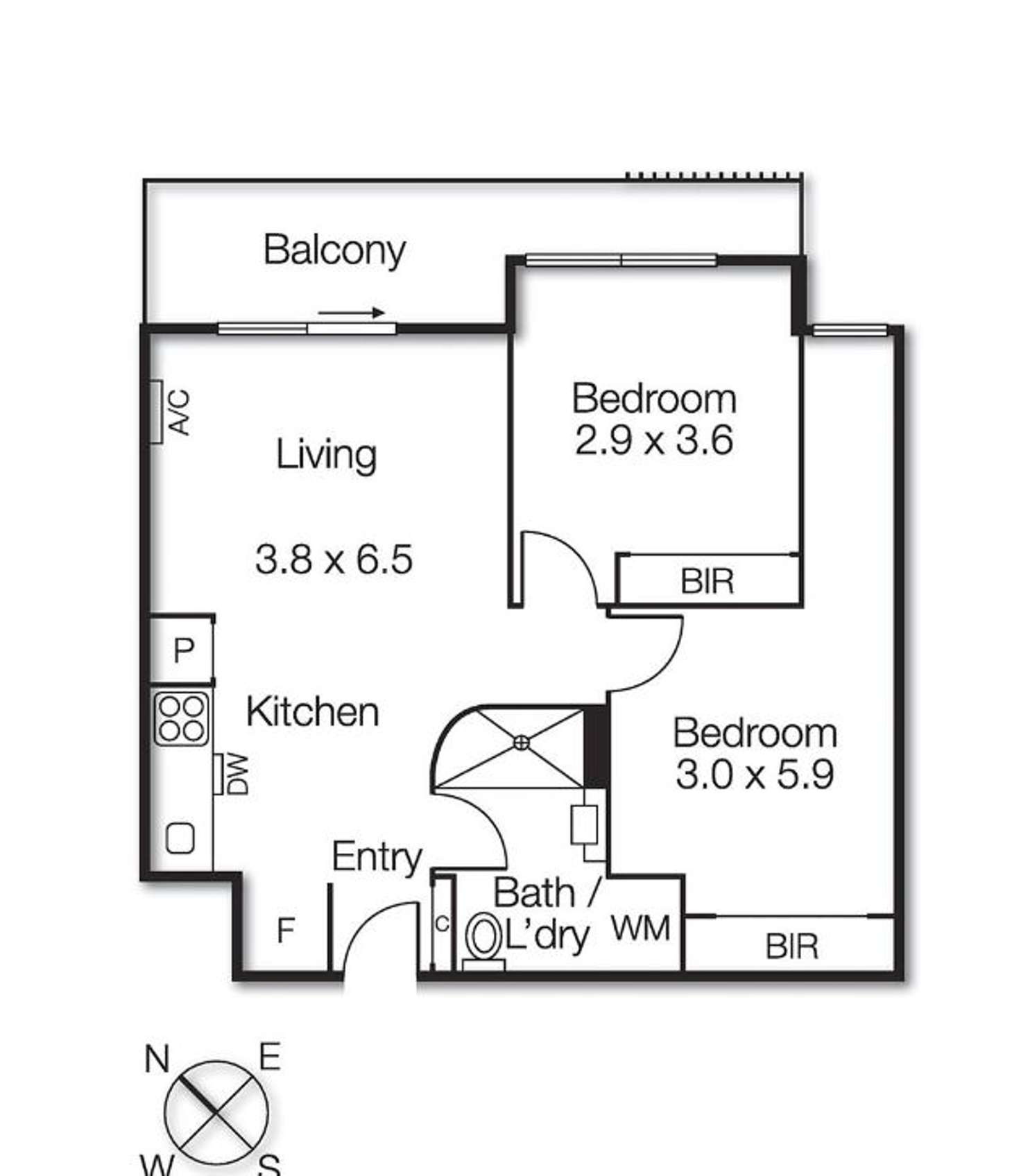 Floorplan of Homely apartment listing, 204/101 Bay Street, Port Melbourne VIC 3207