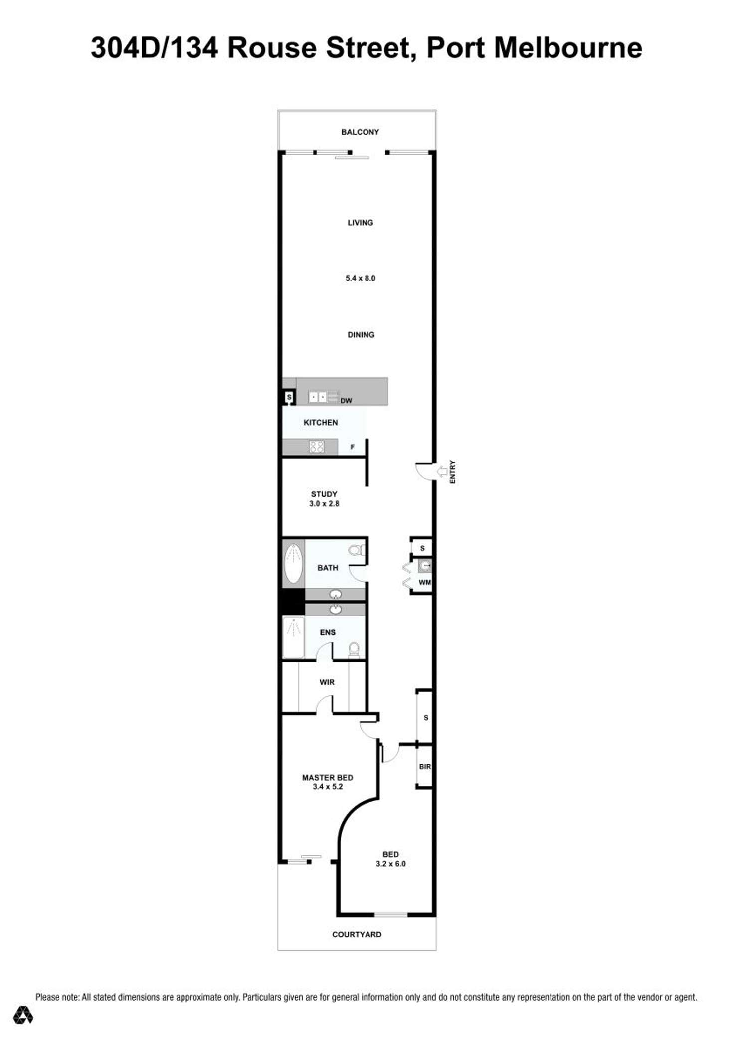 Floorplan of Homely apartment listing, 304D/134 Rouse Street, Port Melbourne VIC 3207