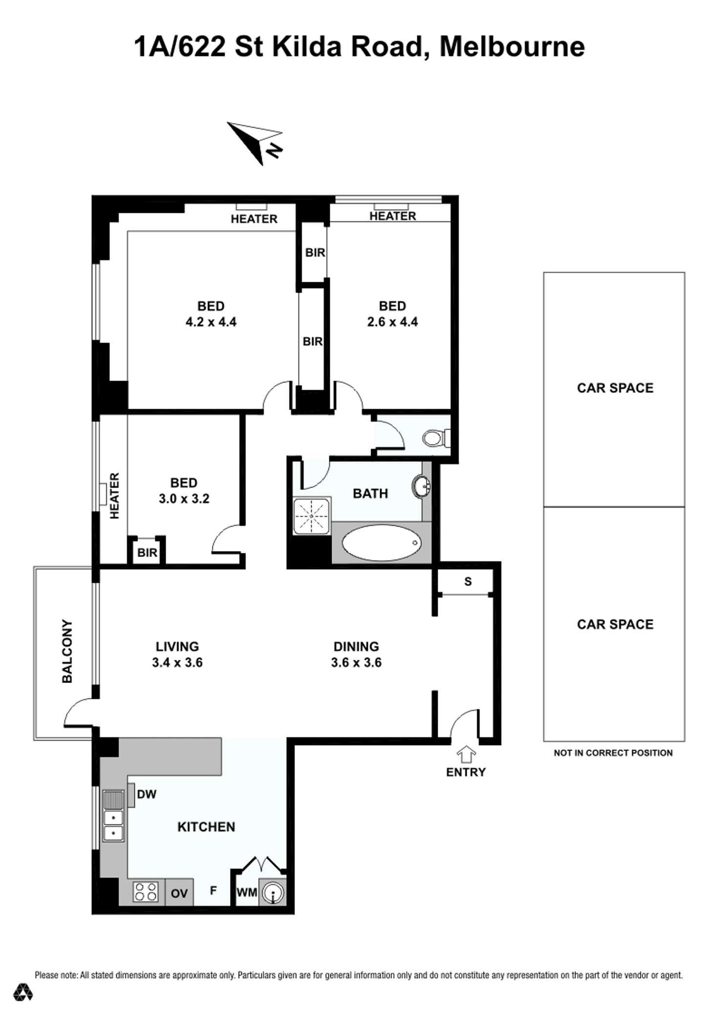 Floorplan of Homely unit listing, 1A/622 St Kilda Road, Melbourne VIC 3004