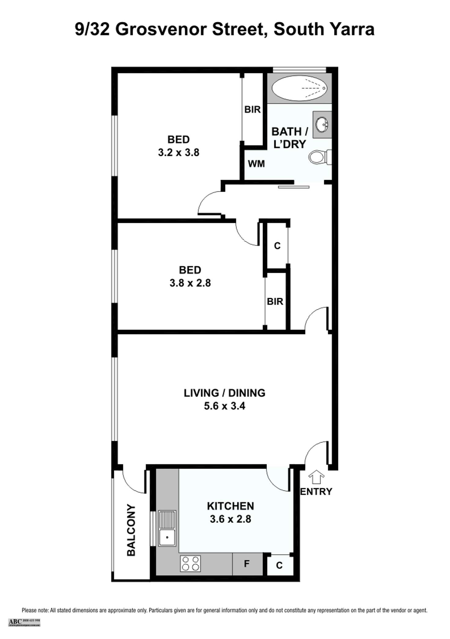 Floorplan of Homely apartment listing, 9/32 Grosvenor Street, South Yarra VIC 3141