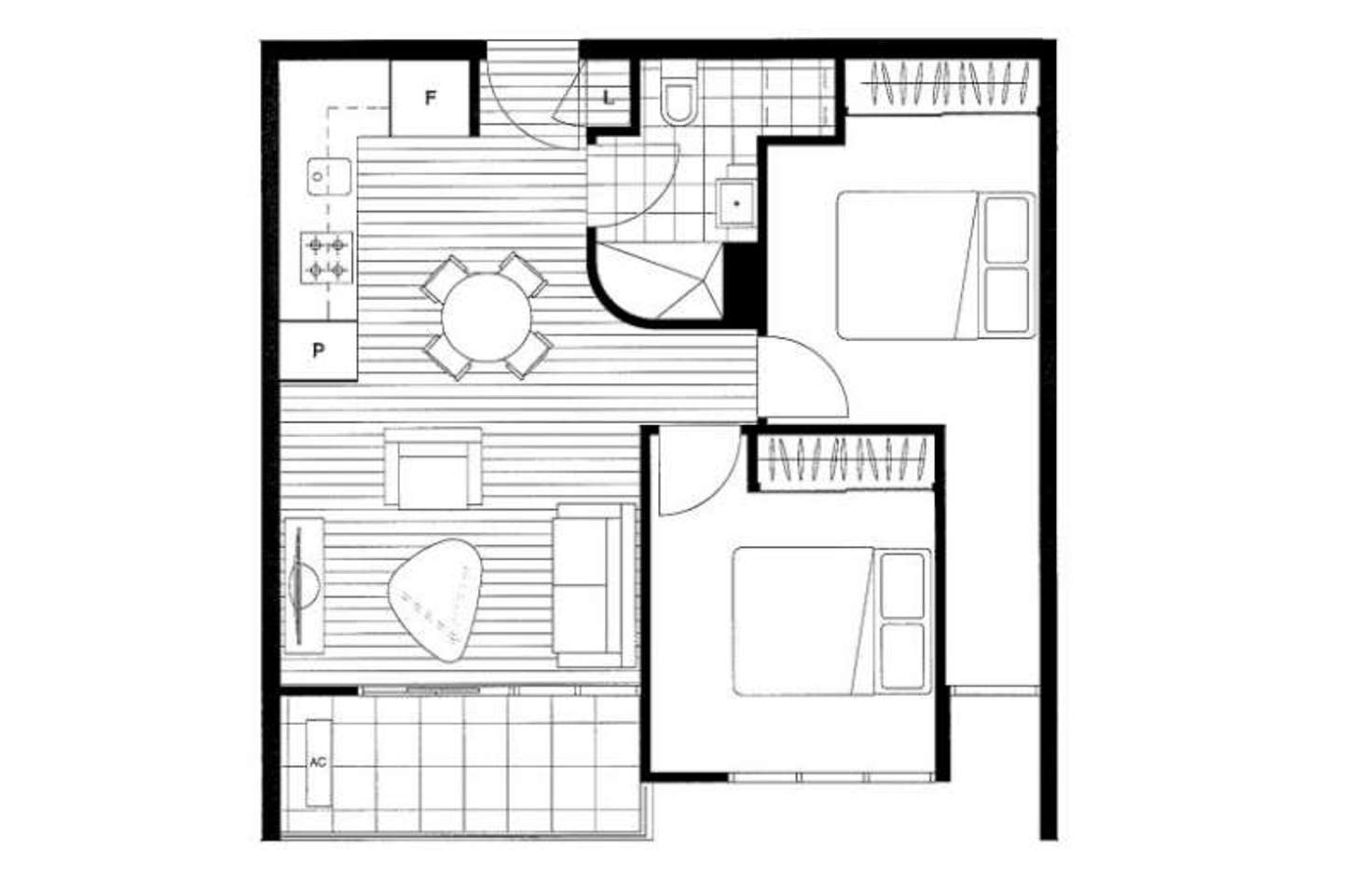 Floorplan of Homely apartment listing, 515/101 Bay Street, Port Melbourne VIC 3207