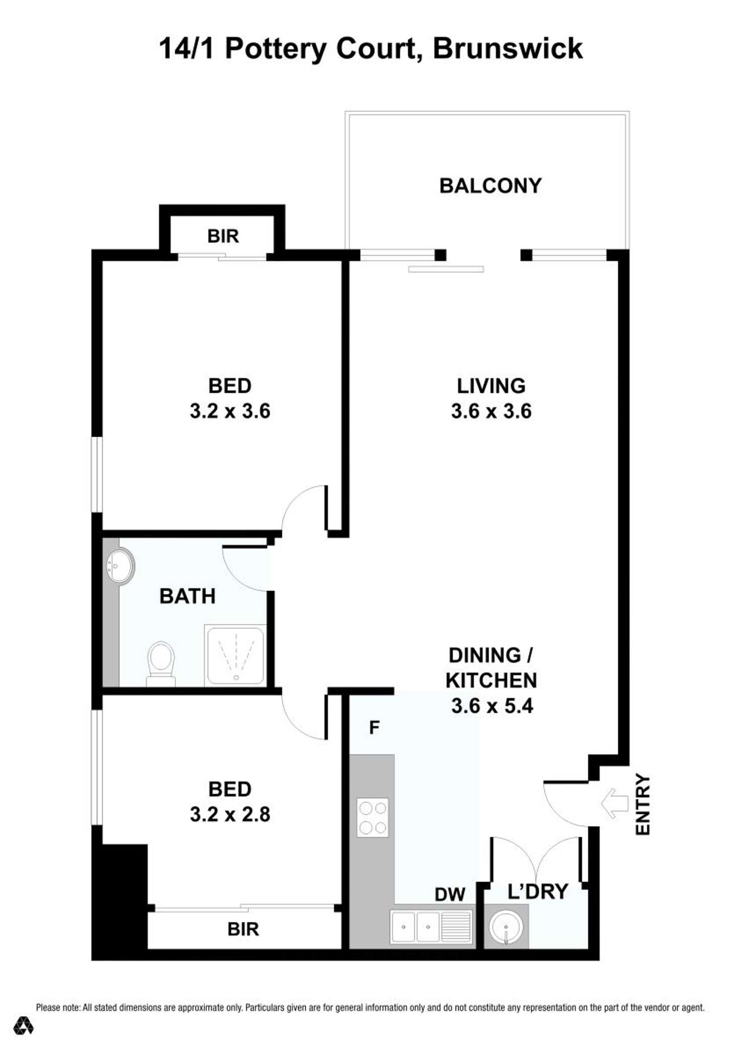 Floorplan of Homely unit listing, 14/1 Pottery Court, Brunswick VIC 3056