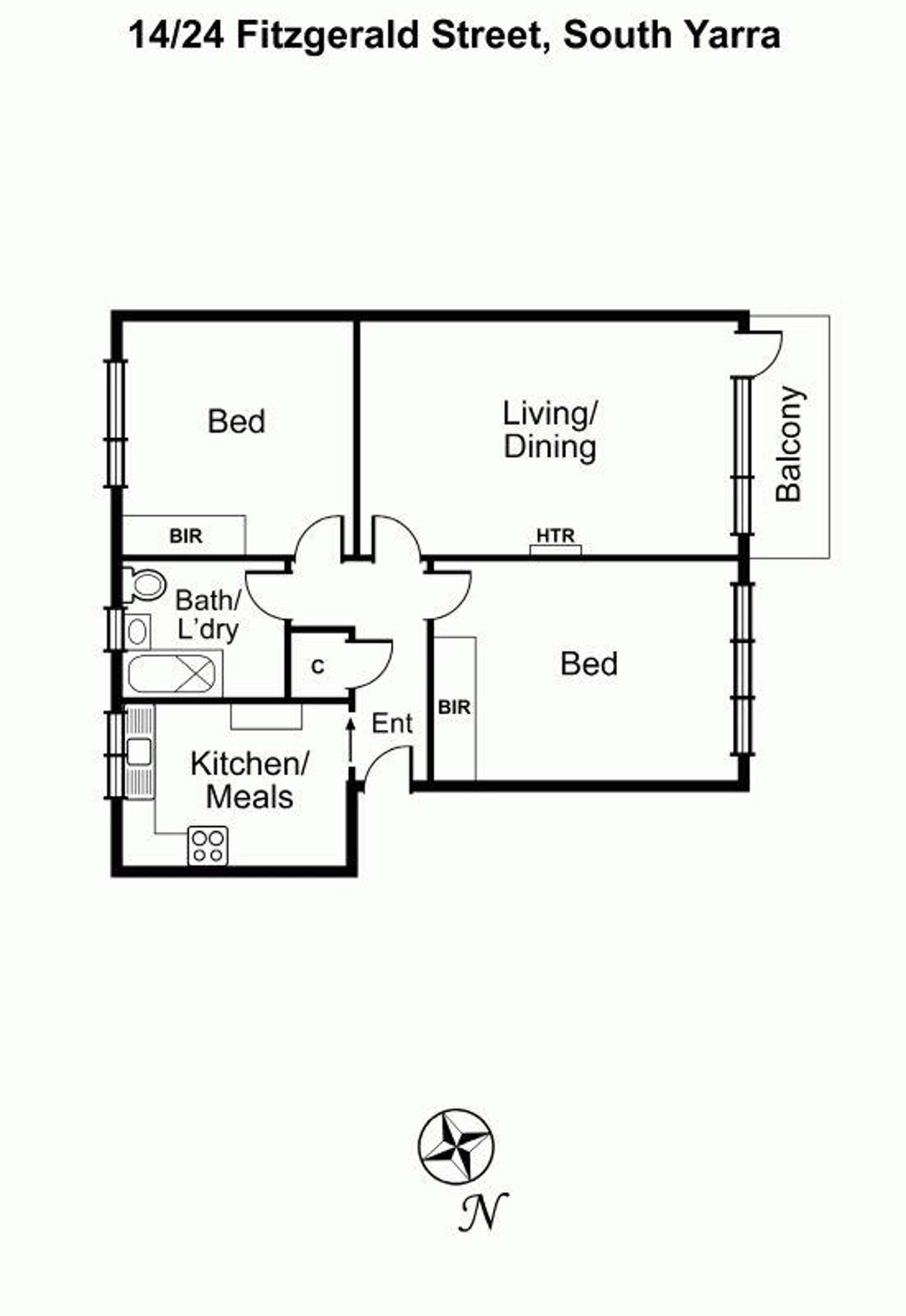 Floorplan of Homely apartment listing, 14/24 Fitzgerald Street, South Yarra VIC 3141