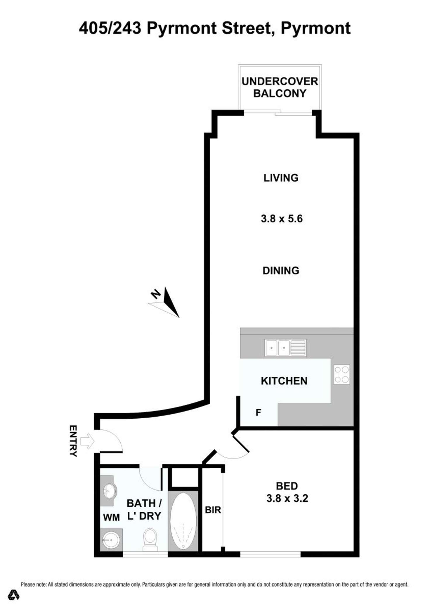 Floorplan of Homely apartment listing, 405/243 Pyrmont Street, Pyrmont NSW 2009