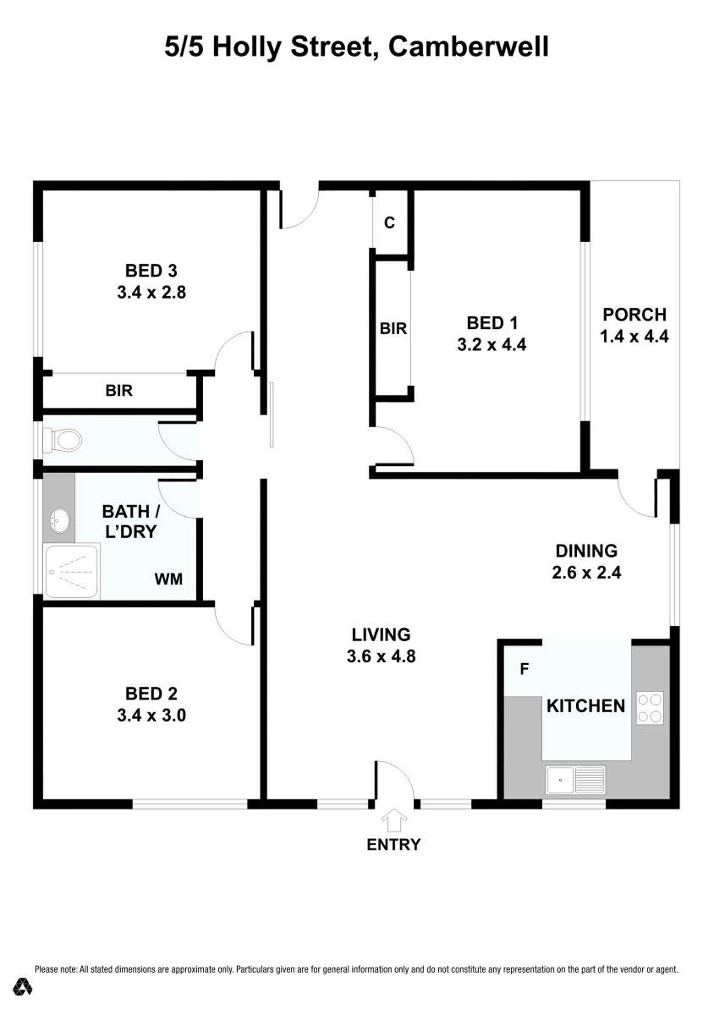 Floorplan of Homely unit listing, 5/5 Holly Street, Camberwell VIC 3124