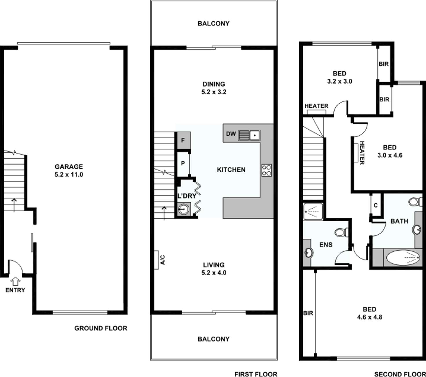 Floorplan of Homely townhouse listing, 2/1-15 Beddison Road, Craigieburn VIC 3064