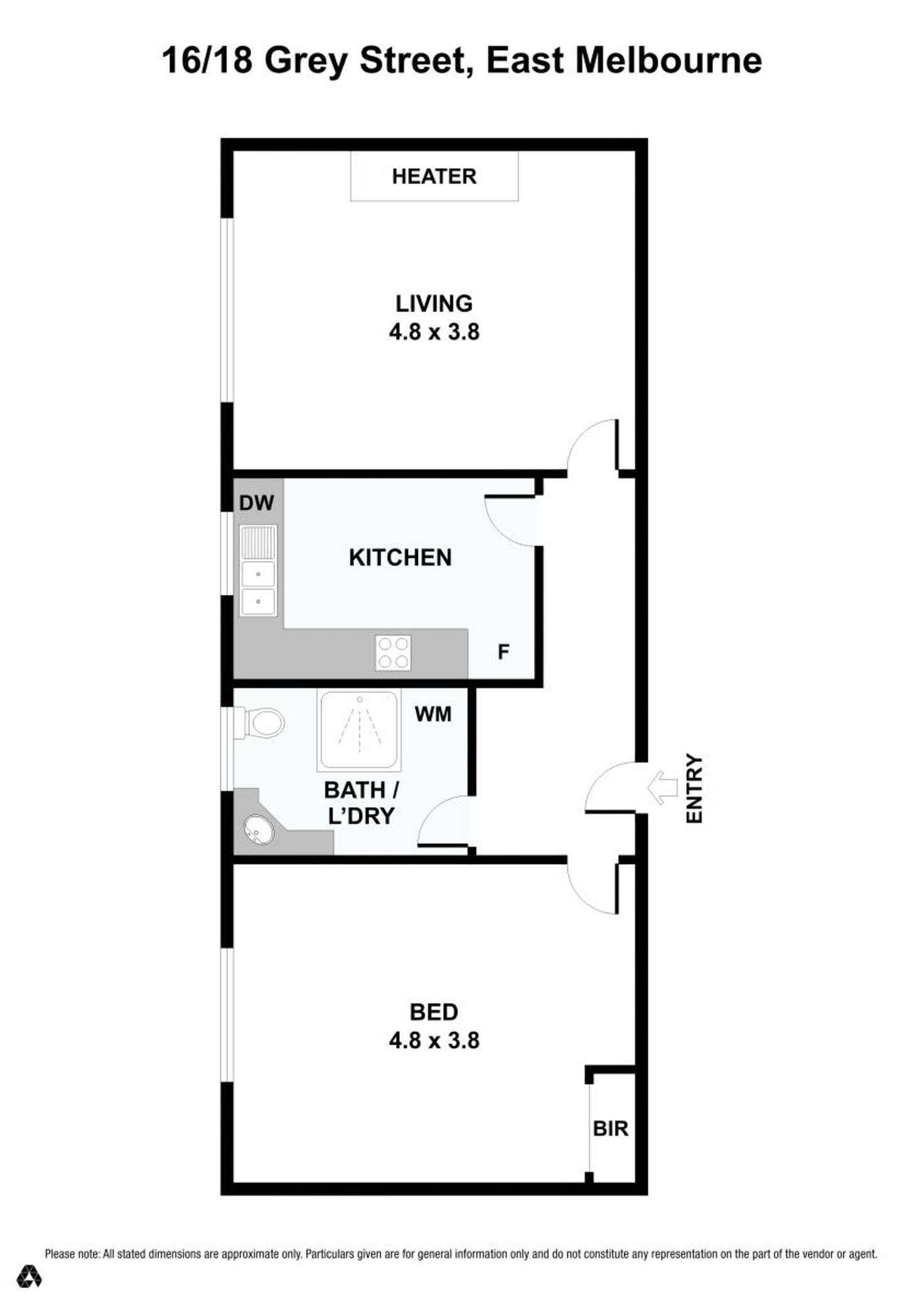 Floorplan of Homely apartment listing, 16/18 Grey St, East Melbourne VIC 3002