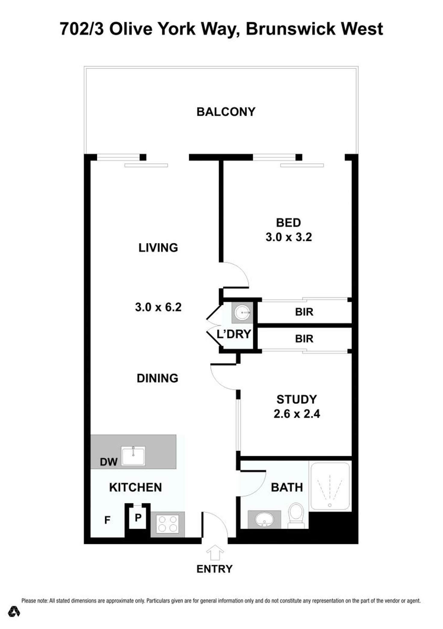 Floorplan of Homely apartment listing, 702/3 Olive York Way, Brunswick West VIC 3055