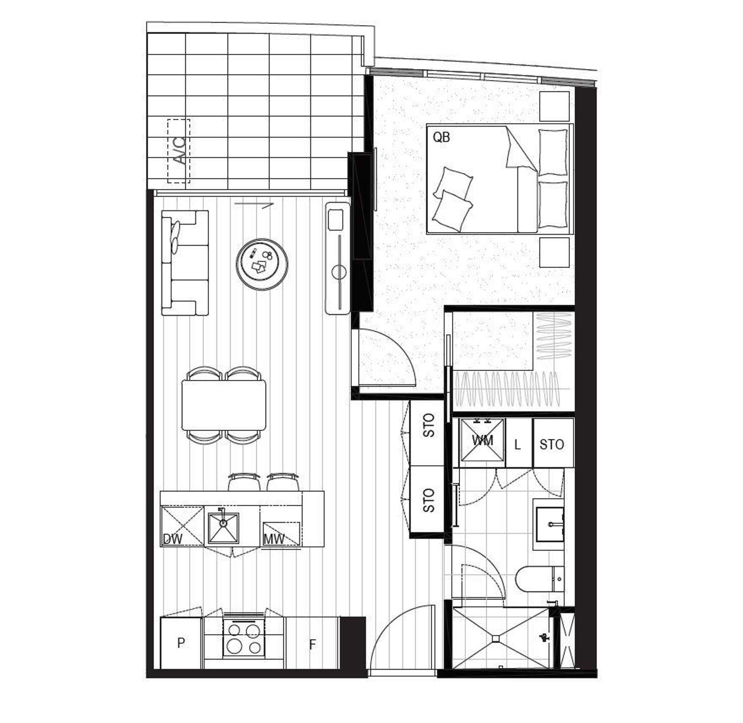 Floorplan of Homely apartment listing, 1208/154 Cremorne Street, Cremorne VIC 3121