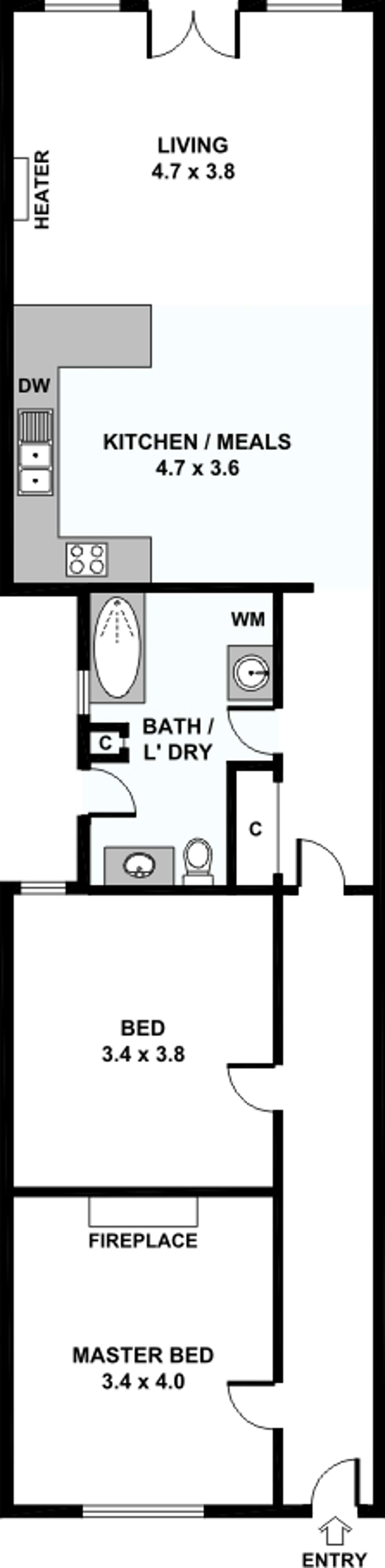 Floorplan of Homely terrace listing, 50 McIlwraith St, Carlton North VIC 3054