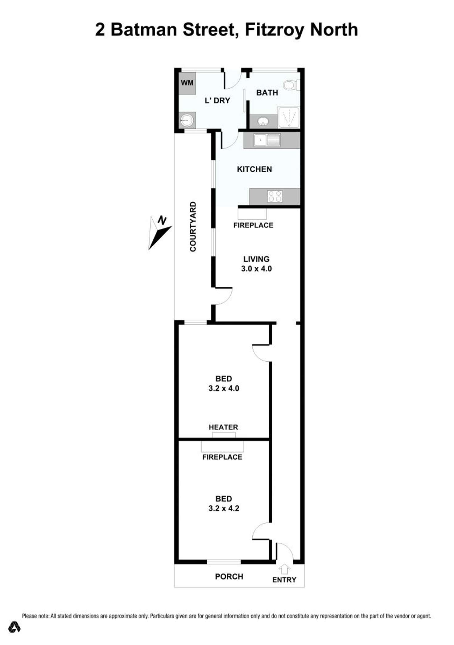 Floorplan of Homely terrace listing, 2 Batman Street, Fitzroy North VIC 3068