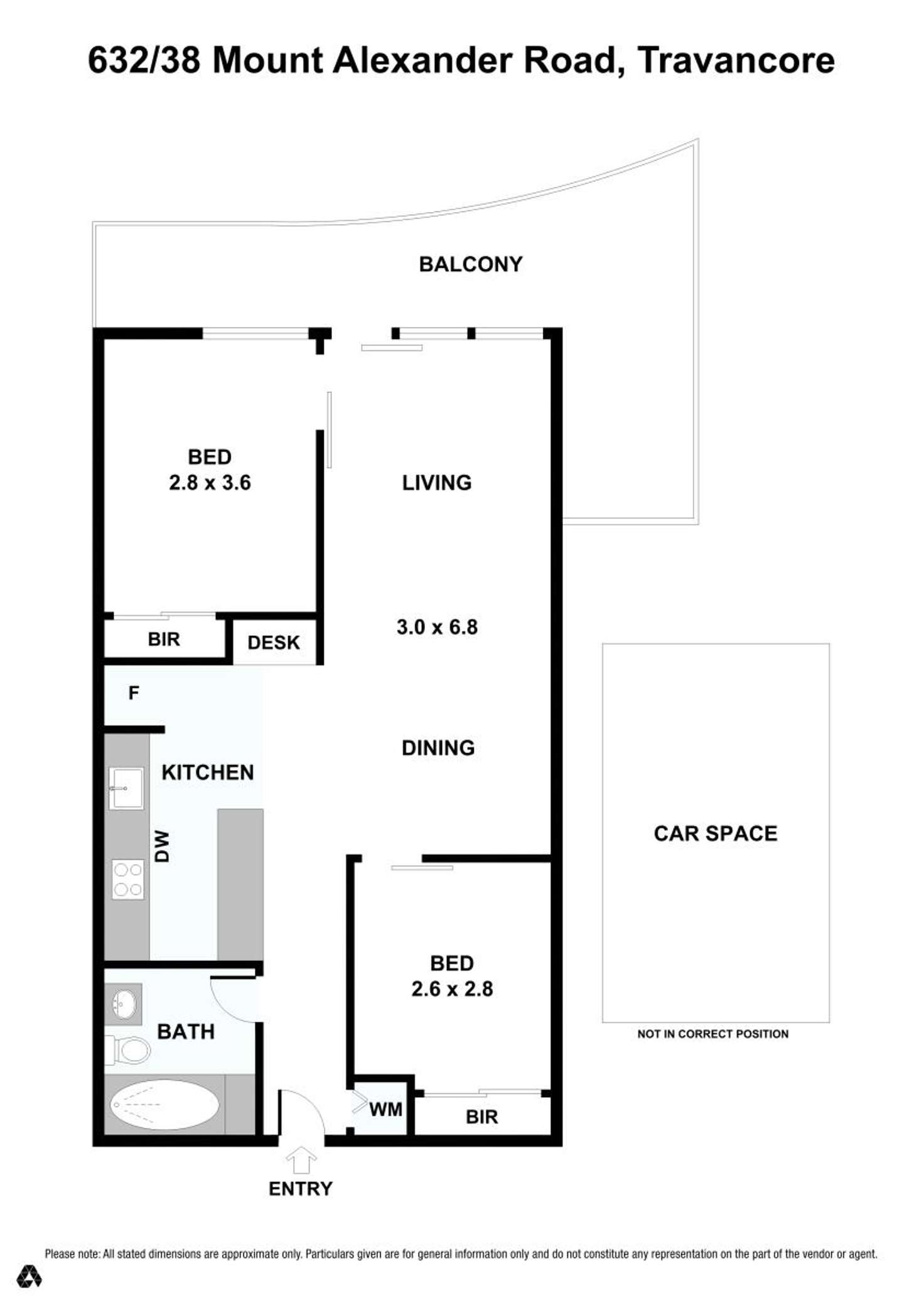 Floorplan of Homely apartment listing, 632/38 Mt Alexander Rd, Travancore VIC 3032