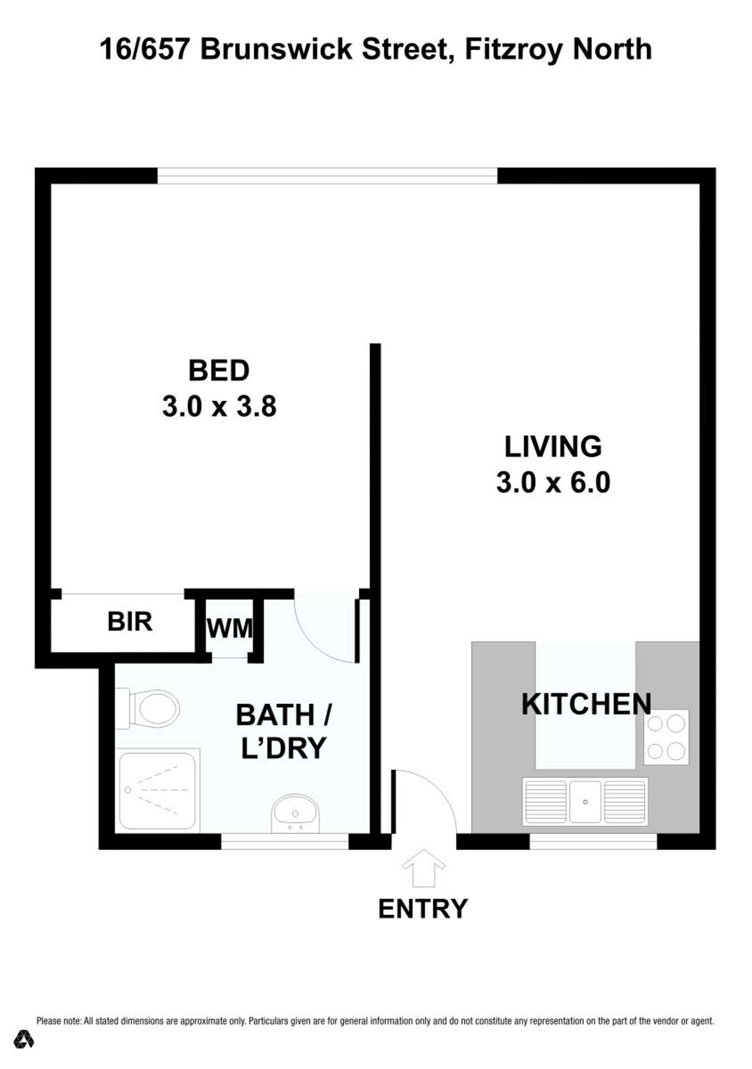 Floorplan of Homely apartment listing, 16/657 Brunswick St, Fitzroy North VIC 3068